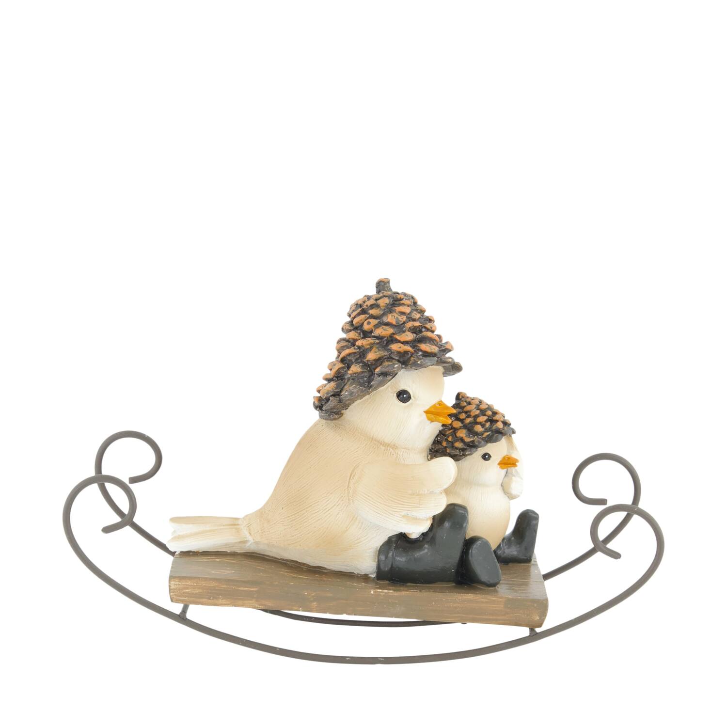 Figurine bird polyresin 20x7.5x13.5cm - Brown