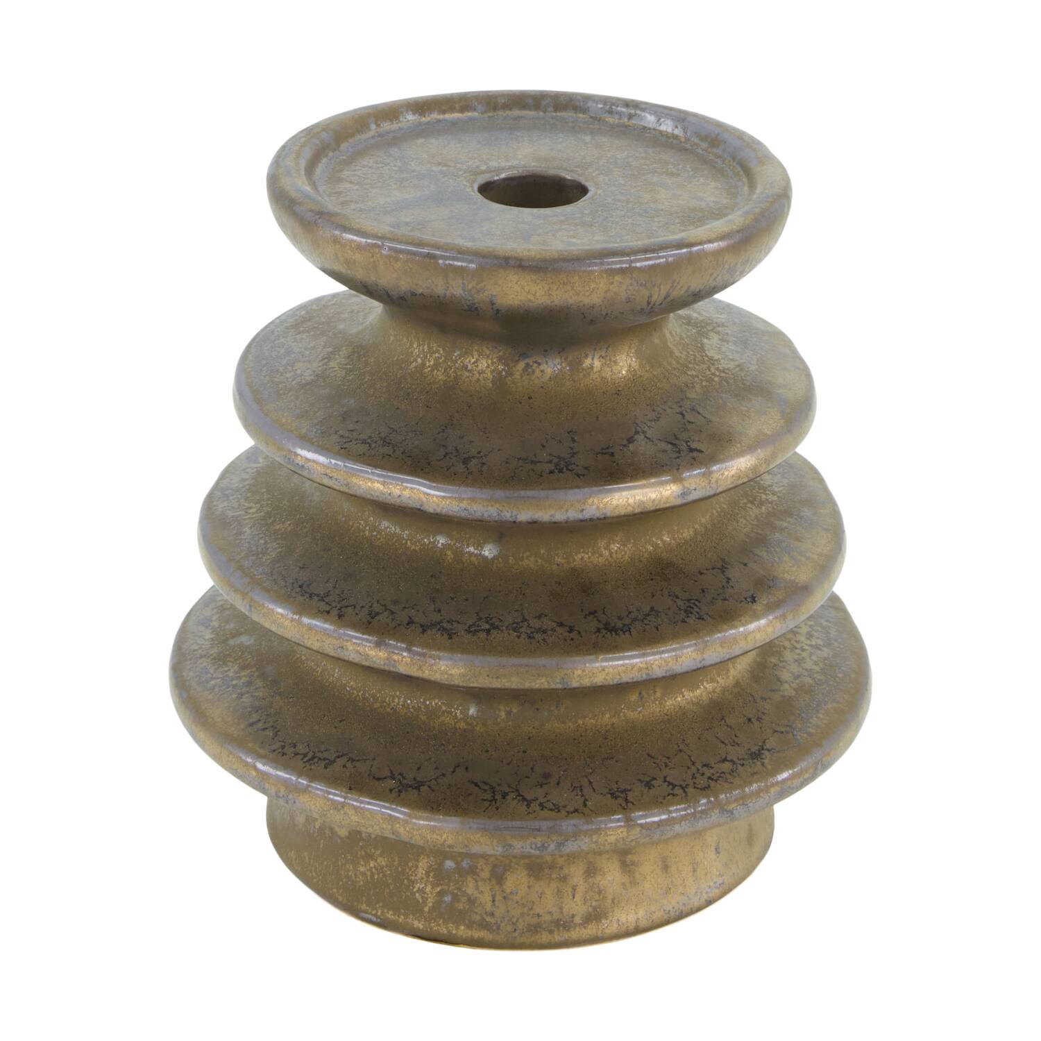 Dinnercandle holder ceramic 15x15x15cm - Copper