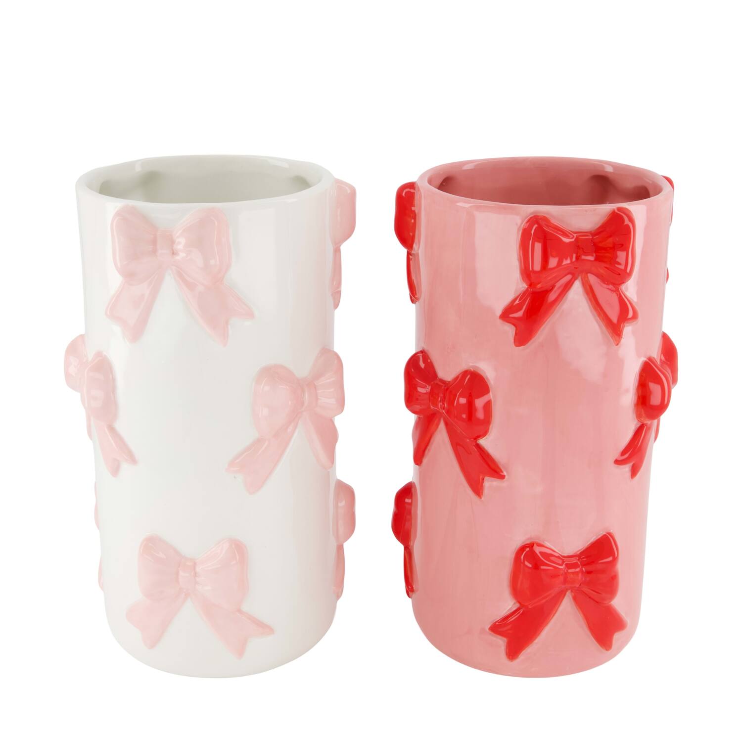 Vase ribbon ceramic 15.2x15.2x26cm C2 - Multi