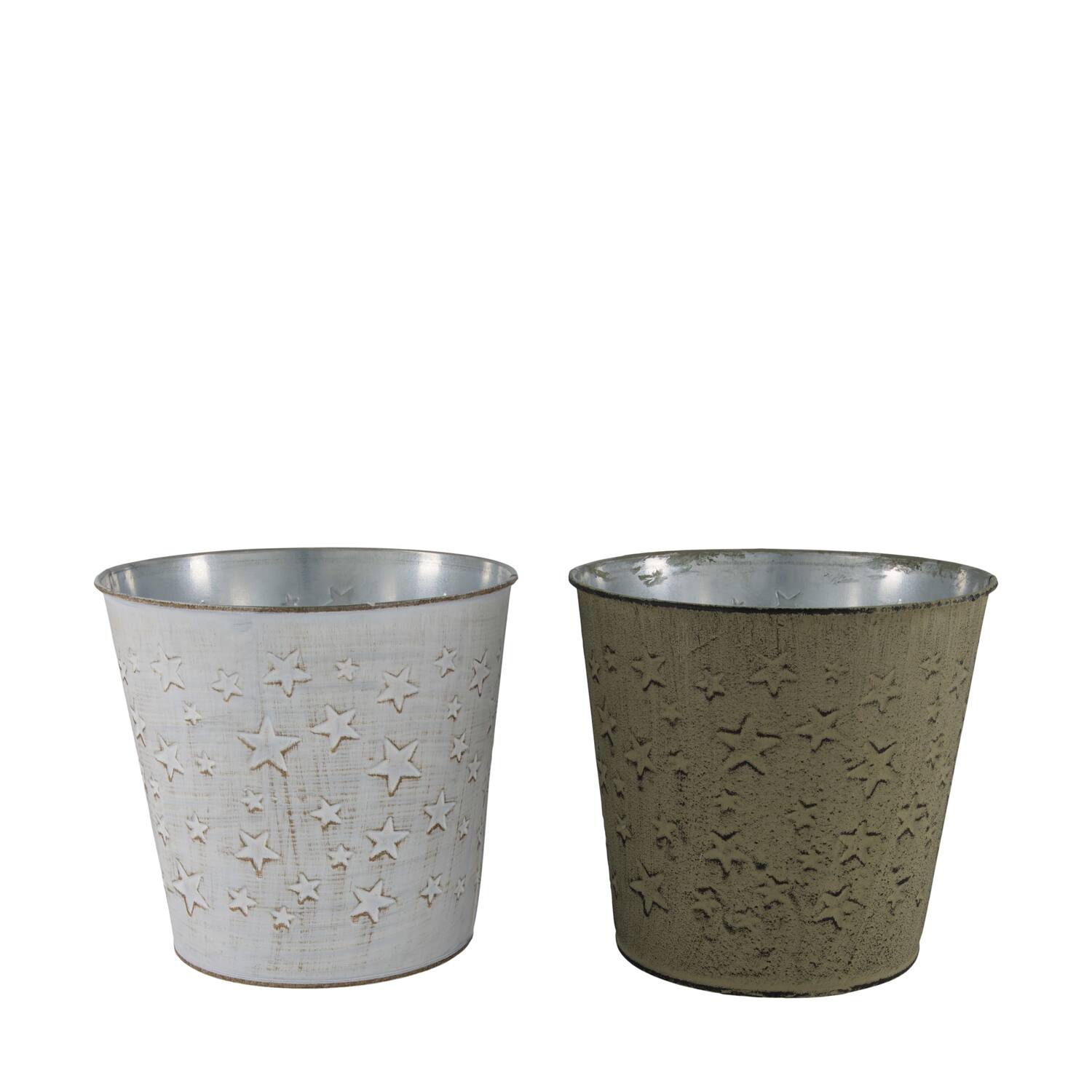Bucket star metal 17x17x16cm C/2