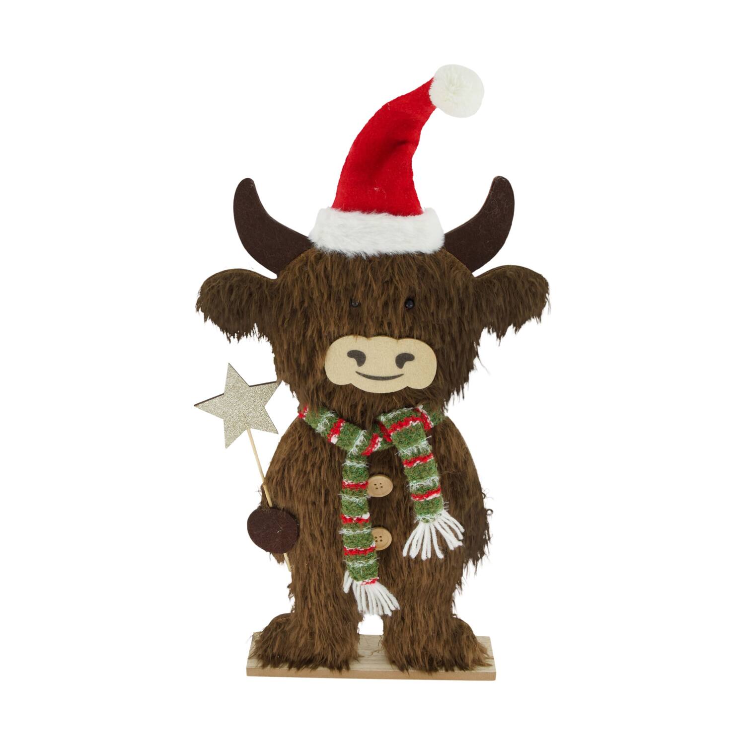 Figurine cow fabric 24.5x5x52cm - Brown