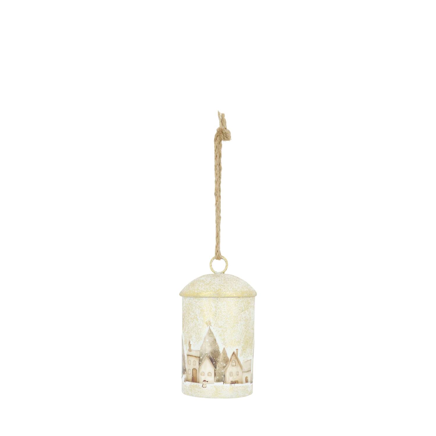 Bell houses metal with hanger 11x11x19.5cm