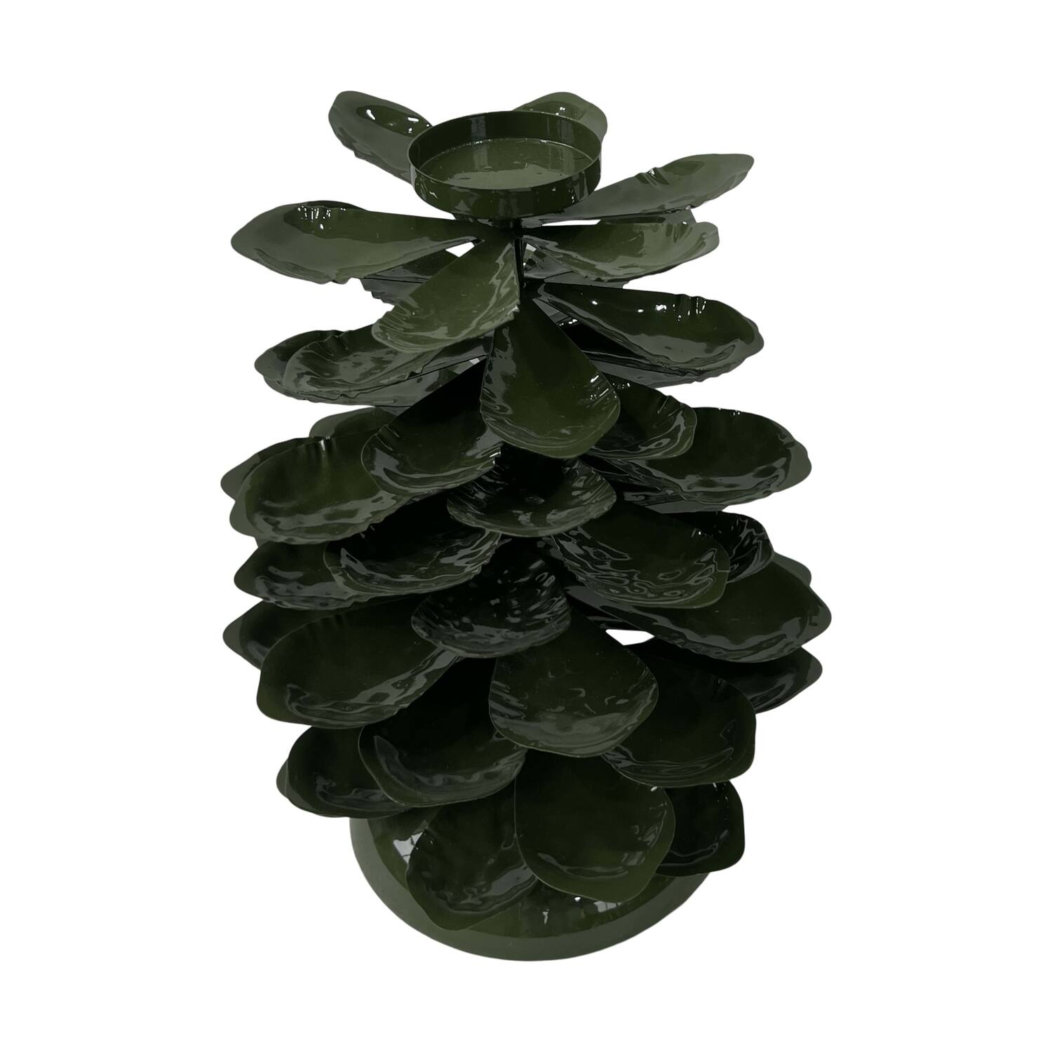 Dinnercandle holder pinecone metal 24.5x24.5x32cm