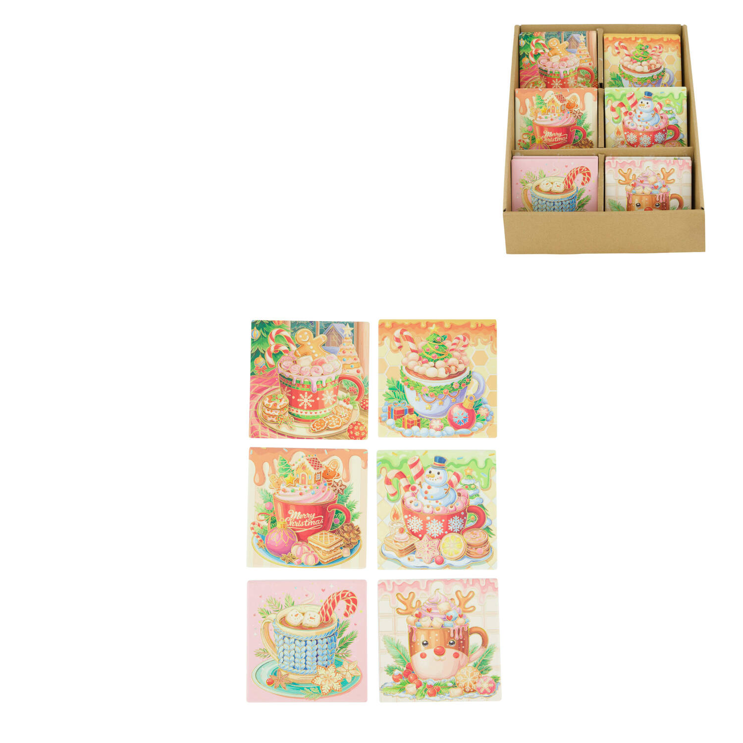 Decorative tile square ceramic with magnet 10.8x10.8x0.7cm A/6