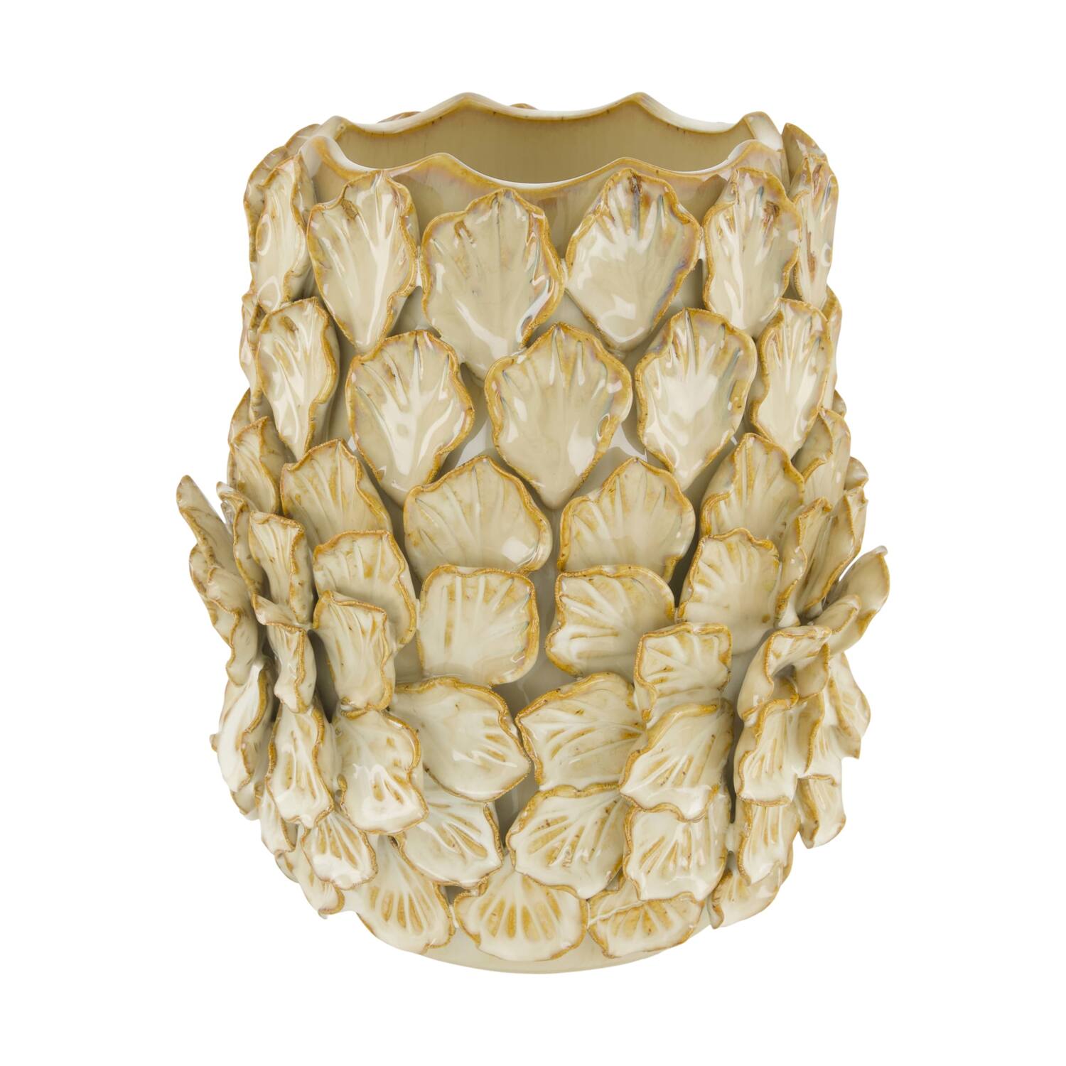 Vase leaf ceramic 19x19x23cm