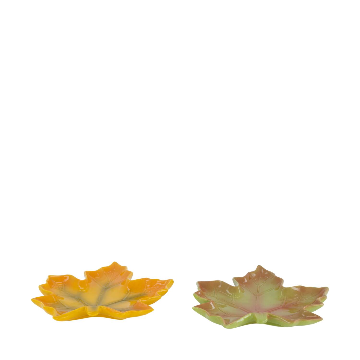 Tray leaf ceramic 18x18x2.5cm2 - Green