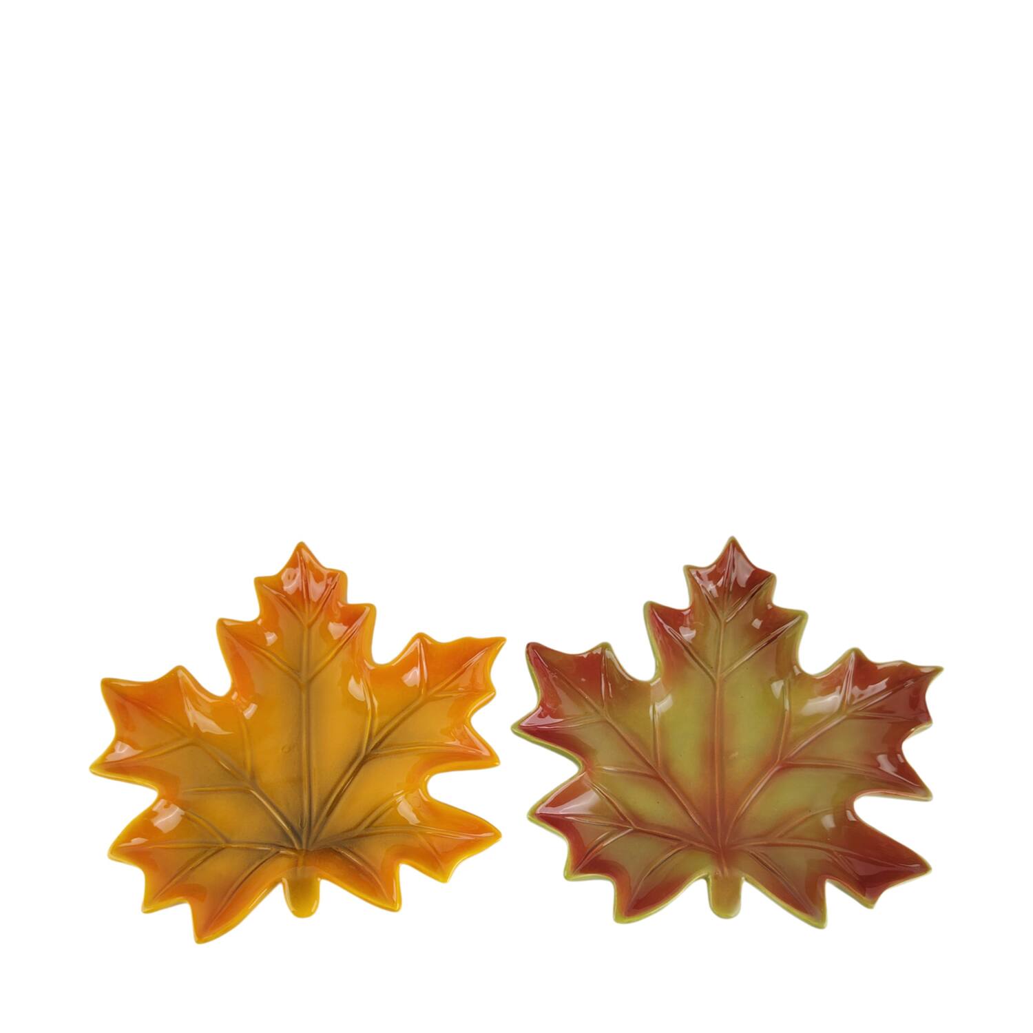 Tray leaf ceramic 21x21x2.8cm C/2