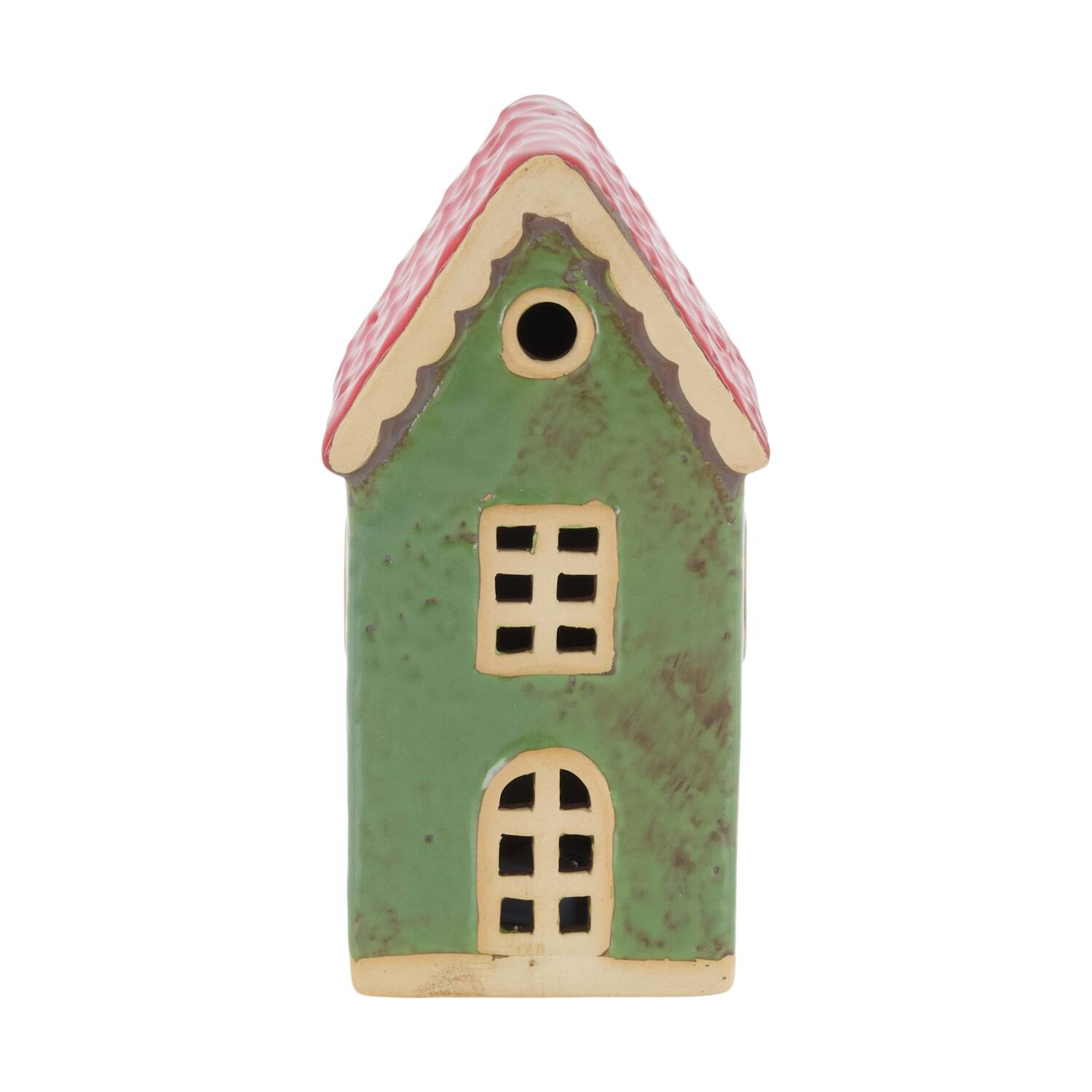 House with led ceramic 7.6x6.7x15cm
