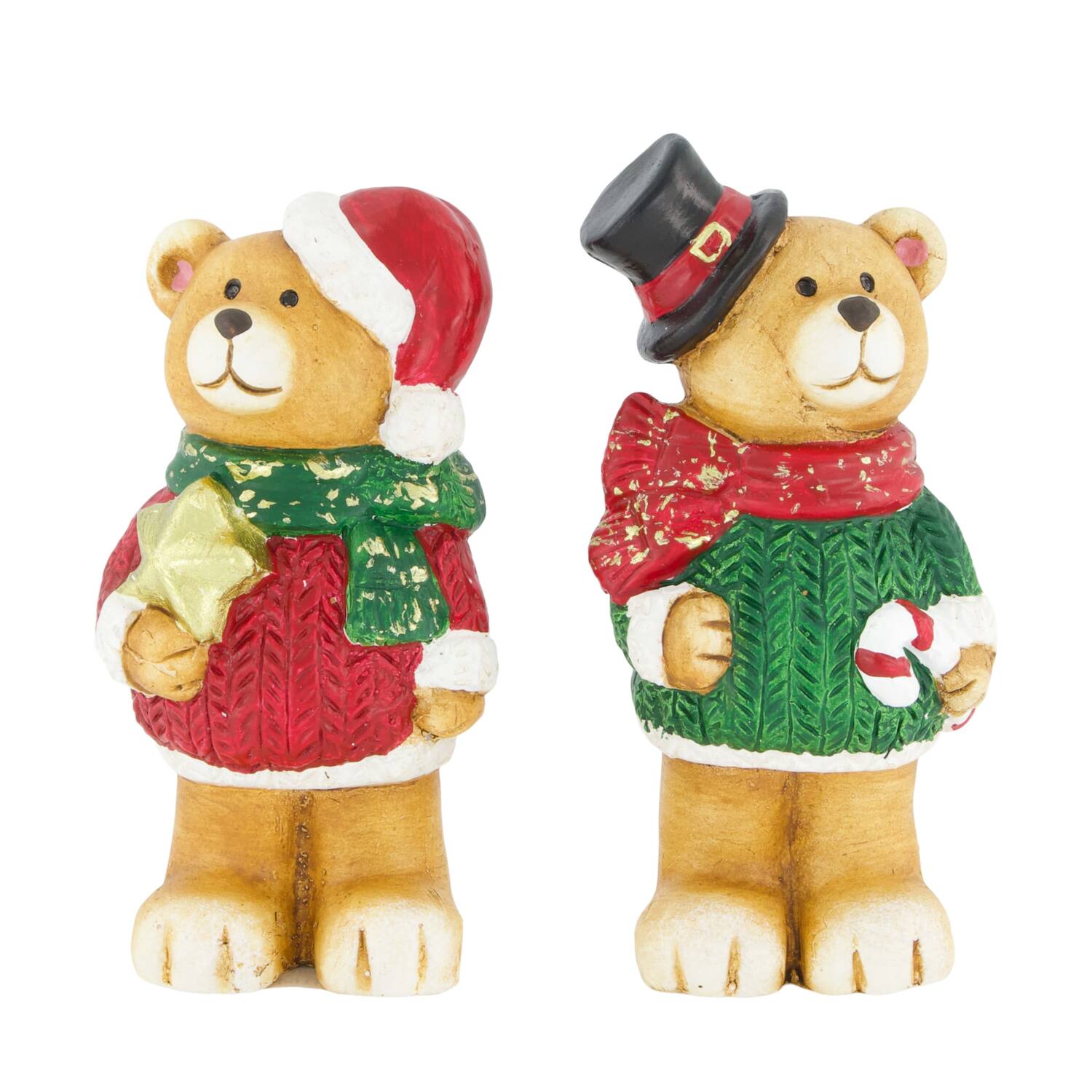  Figurine bear terracotta 6.8x5.7x14cm A2 - Multi