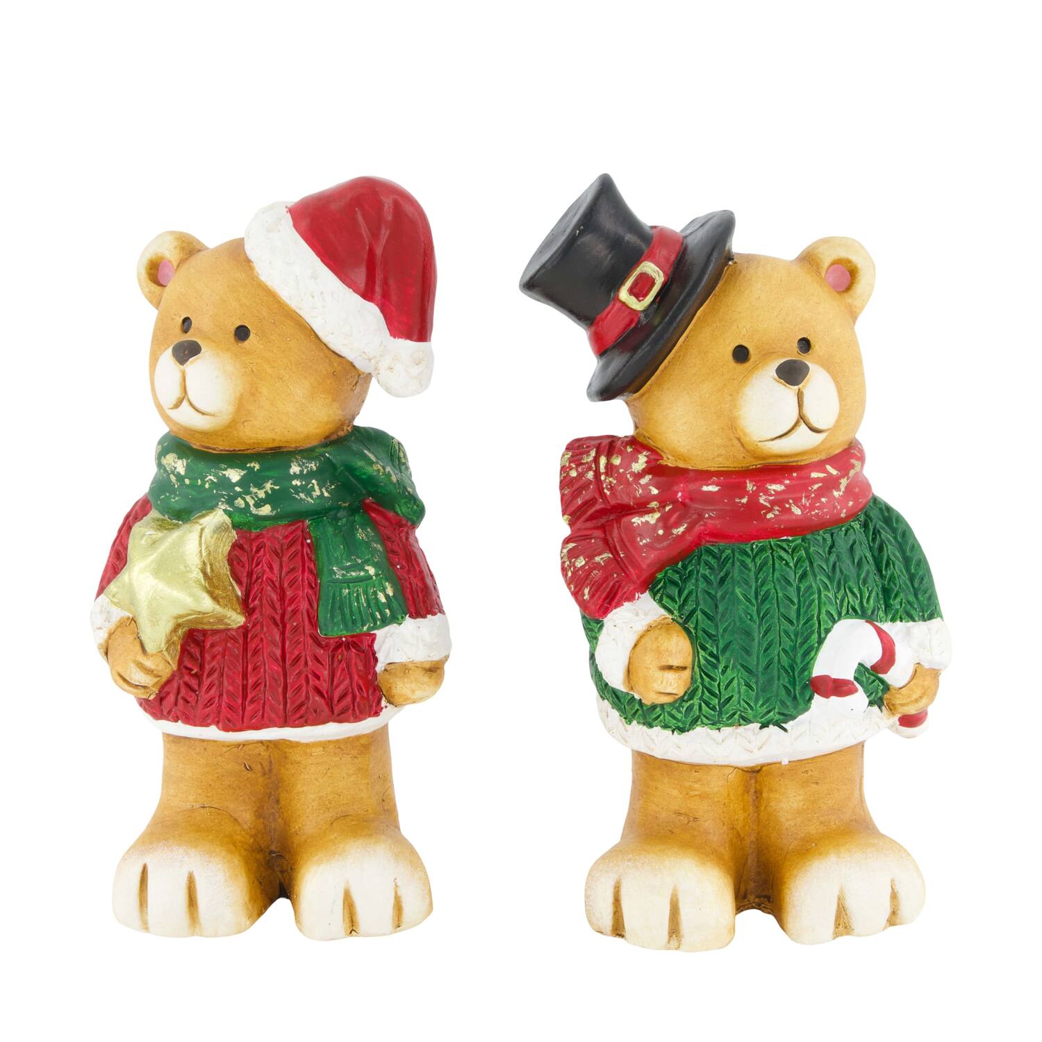 Figurine bear terracotta 11x8.2x19cm A/2