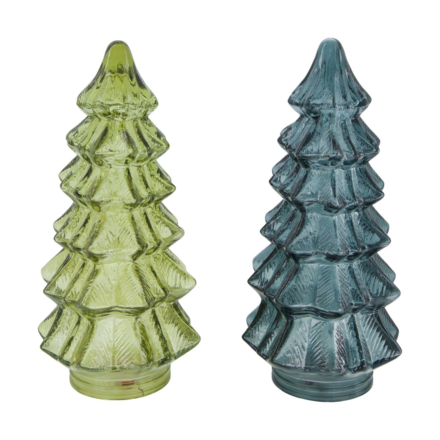 Statue tree with led glass 12x12x27cm C2 - Black