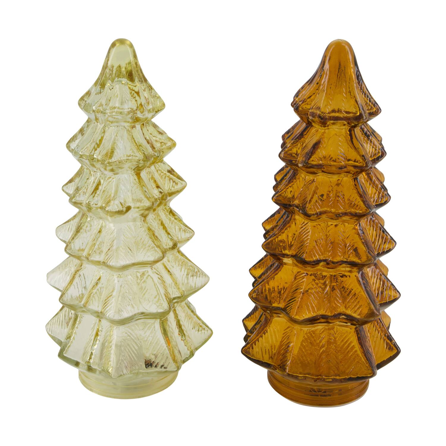 Statue tree with led glass 12x12x27cm C2 - Brown