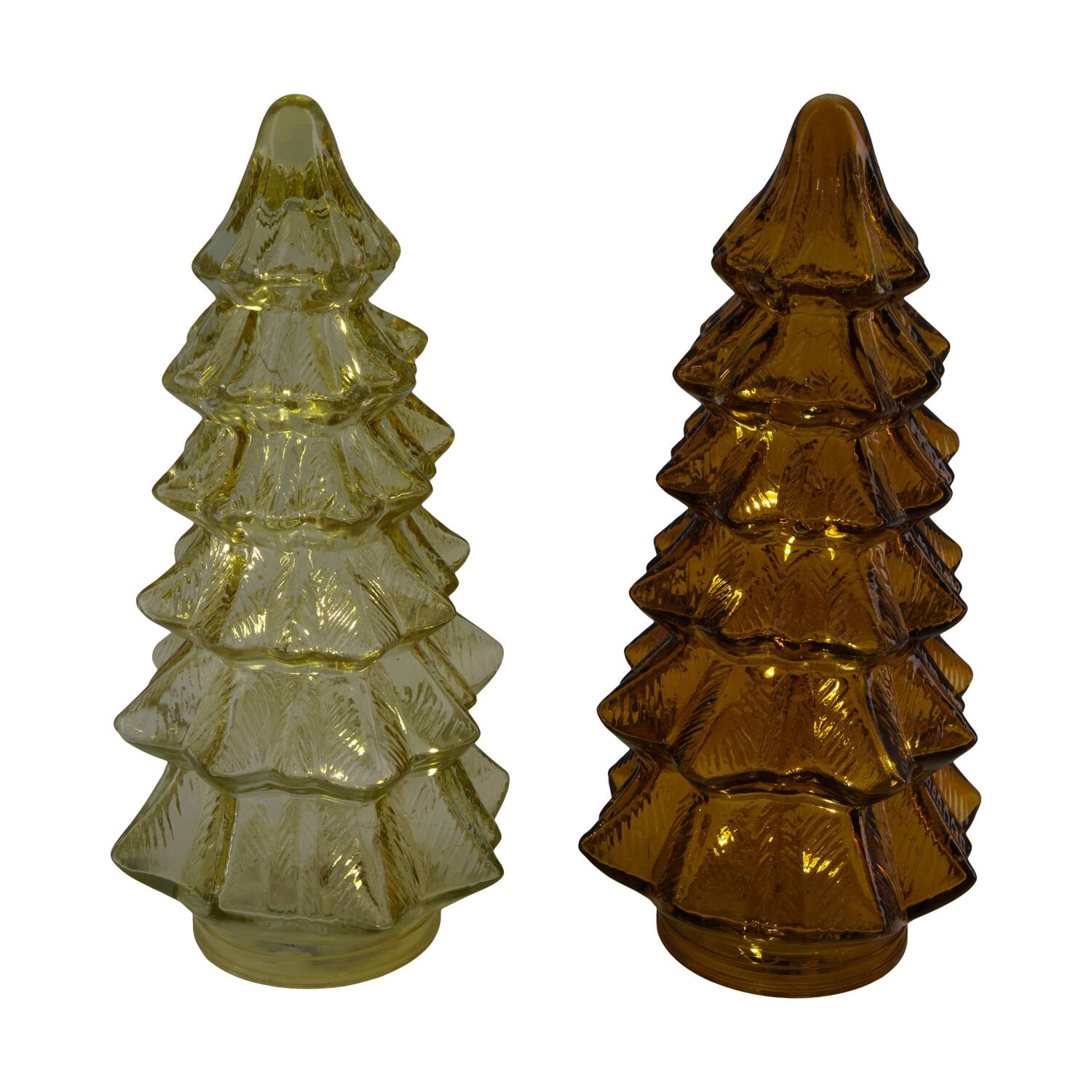Statue tree with led glass 12x12x27cm C2 - Brown