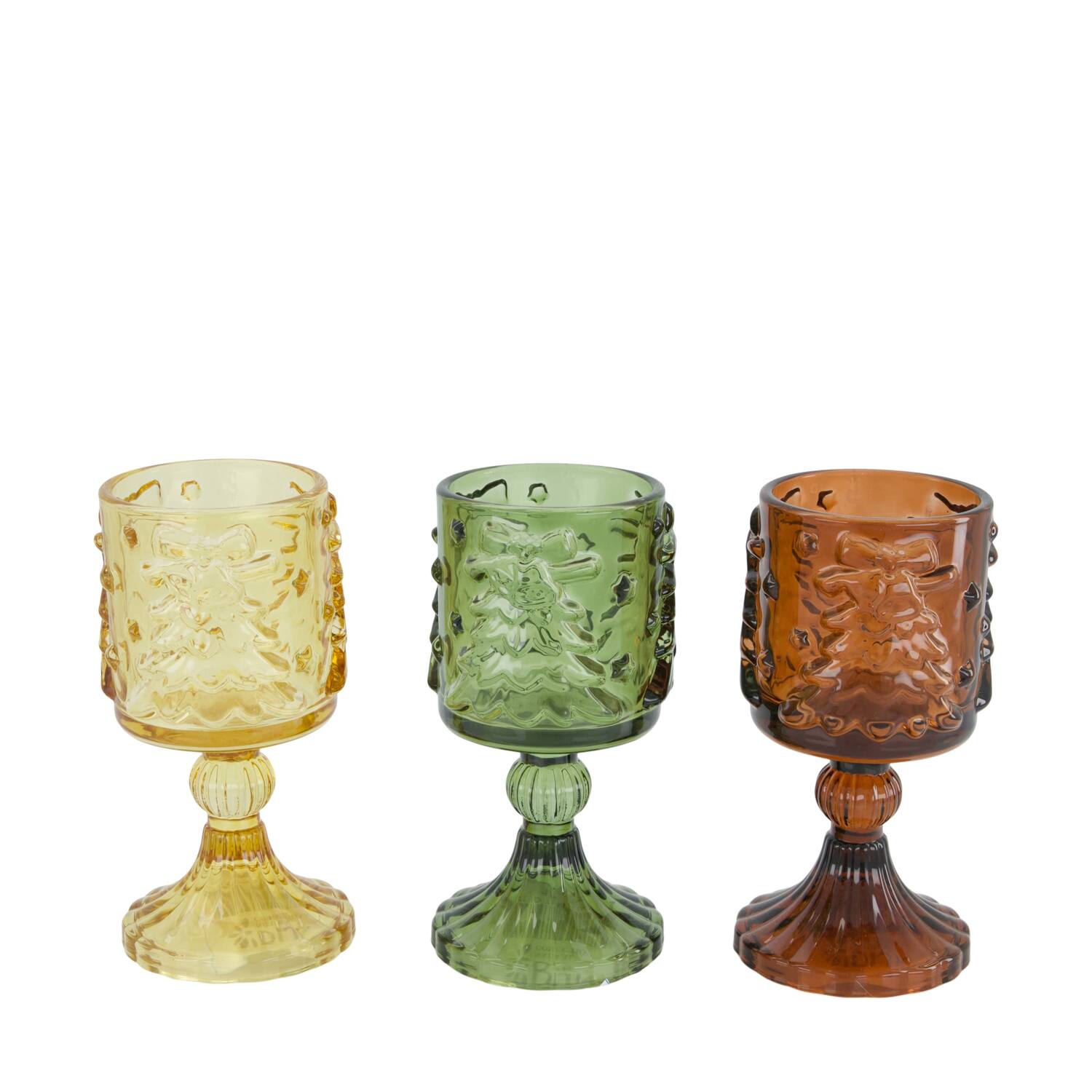 Tealight holder tree glass 8.5x8.5x16cm C/3
