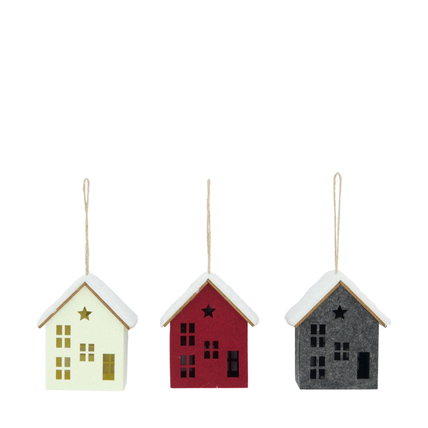 Hanger house felt with lights 8.5x6.5x10cm C3 - Multi