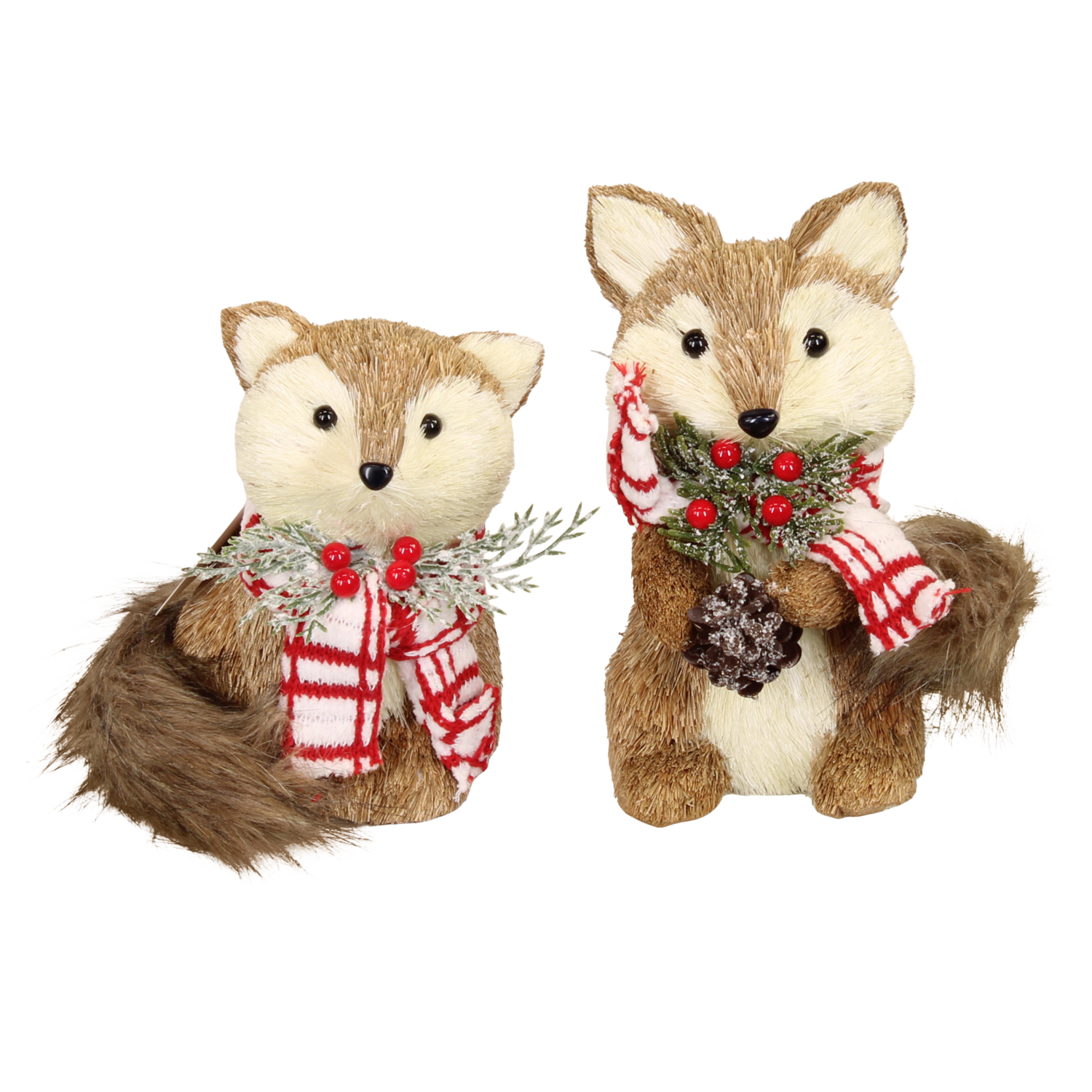 Figurine fox seagrass 17x14x17cm A2 - Brown