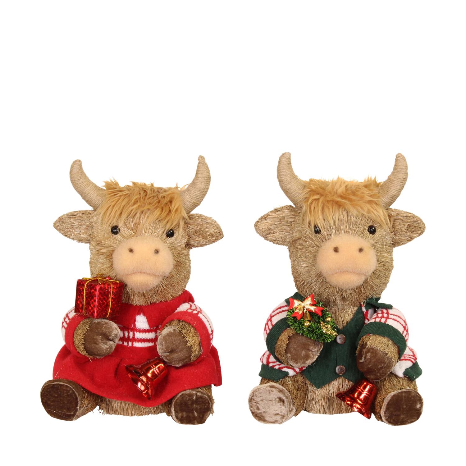 Figurine bull seagrass 22x21x31cm A2 - Brown
