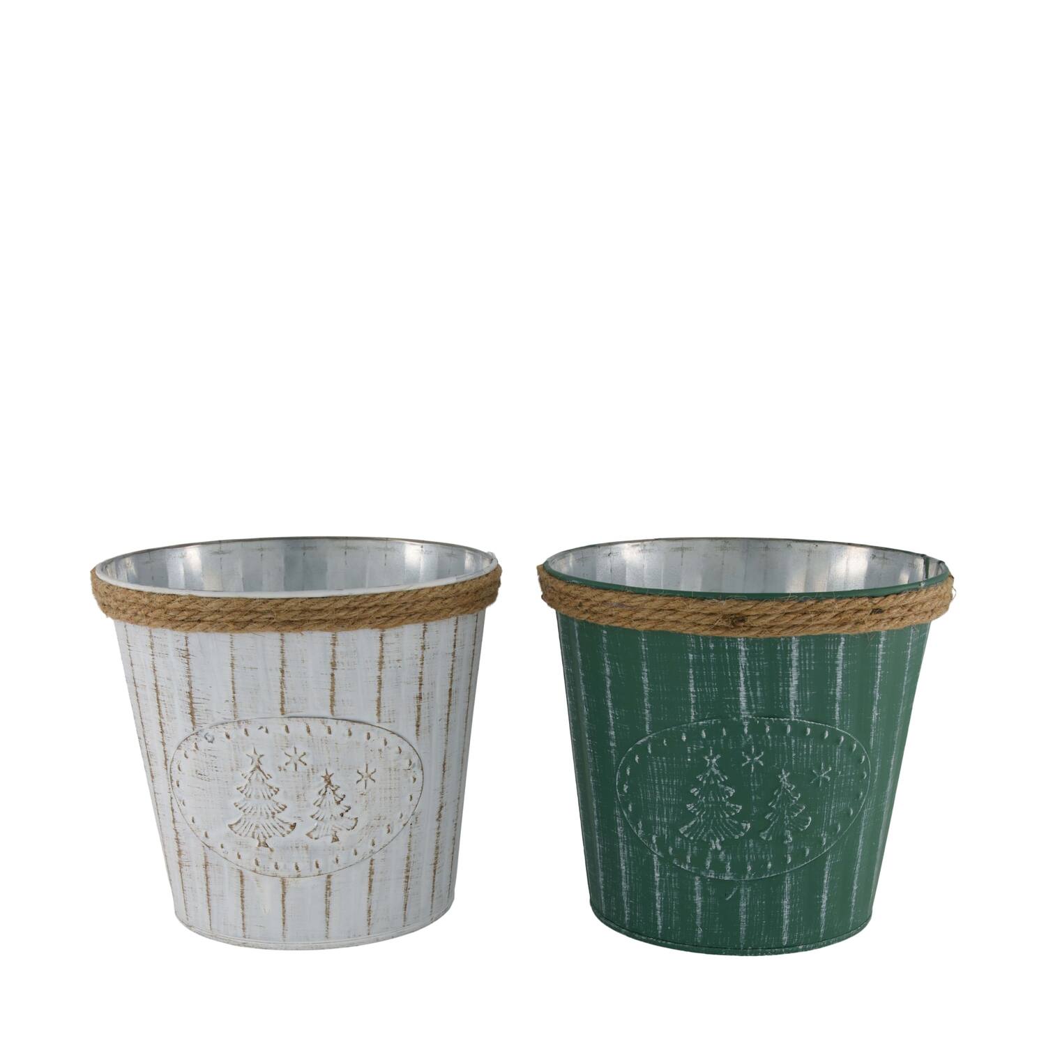 Bucket tree metal 17x17x16cm C/2