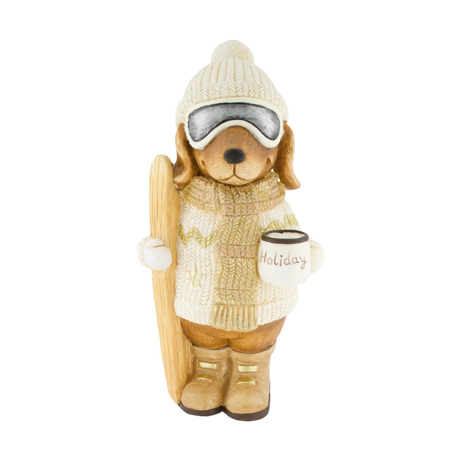 Figurine dog magnesium 23x21.5x45cm - White