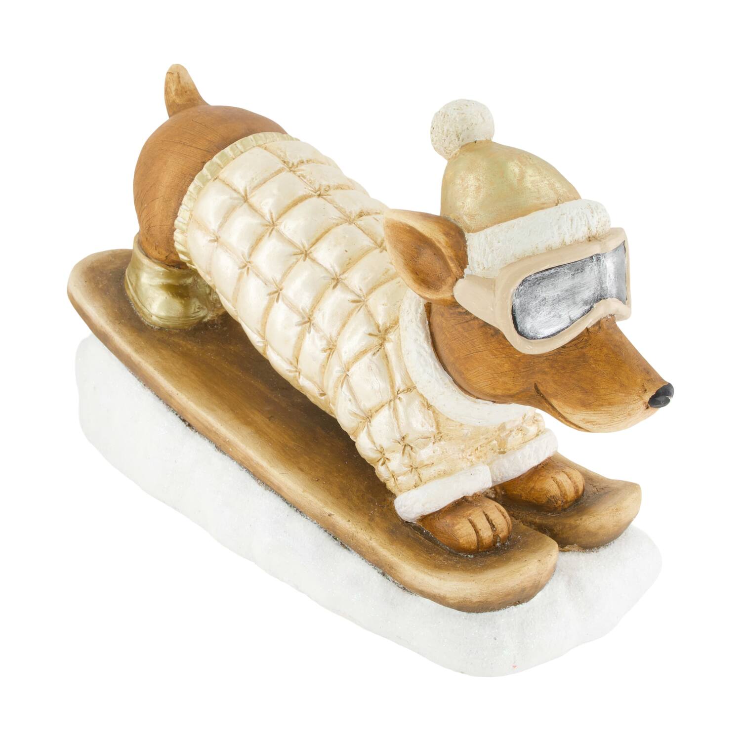 Figurine dog on skis magnesium 49.5x22.5x29cm