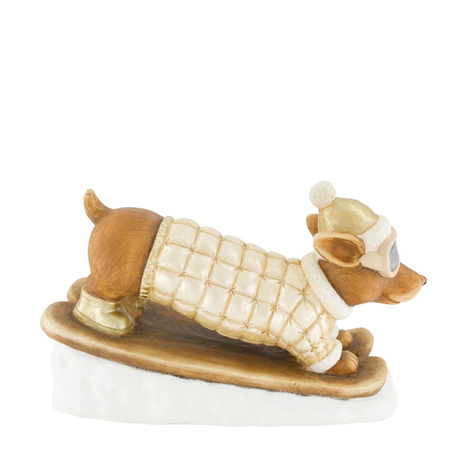 Figurine dog on skis magnesium 49.5x22.5x29cm