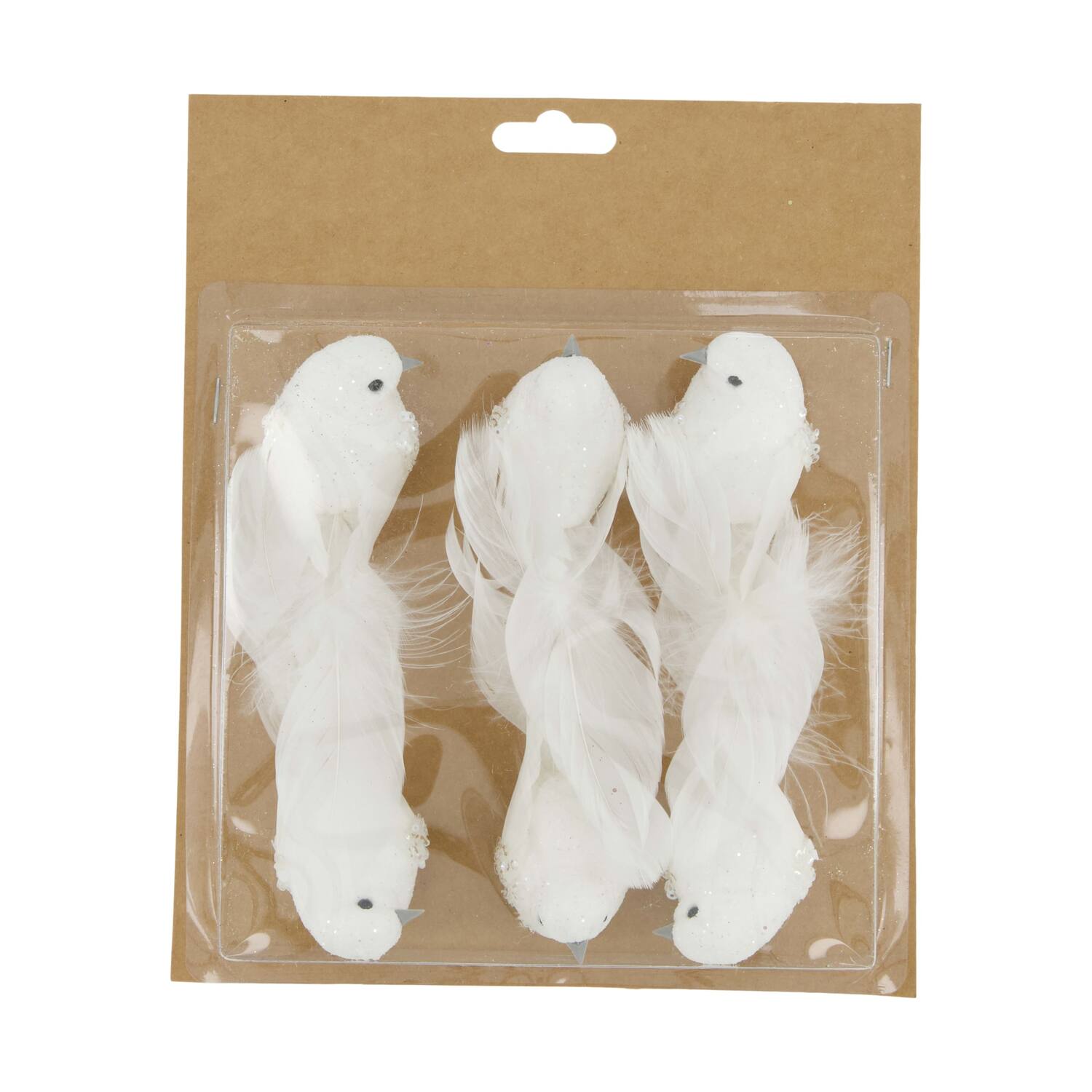 Bird fabric on clip 14x4x3cm 6pc