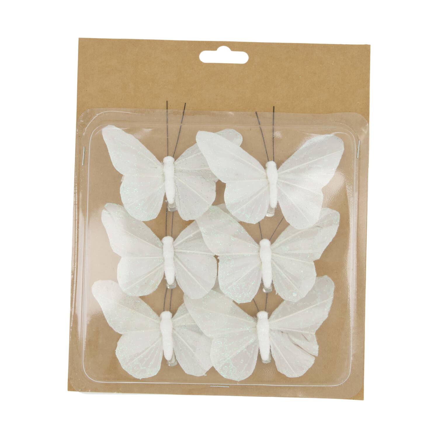 Butterfly fabric on clip 10x7x2cm 6pc