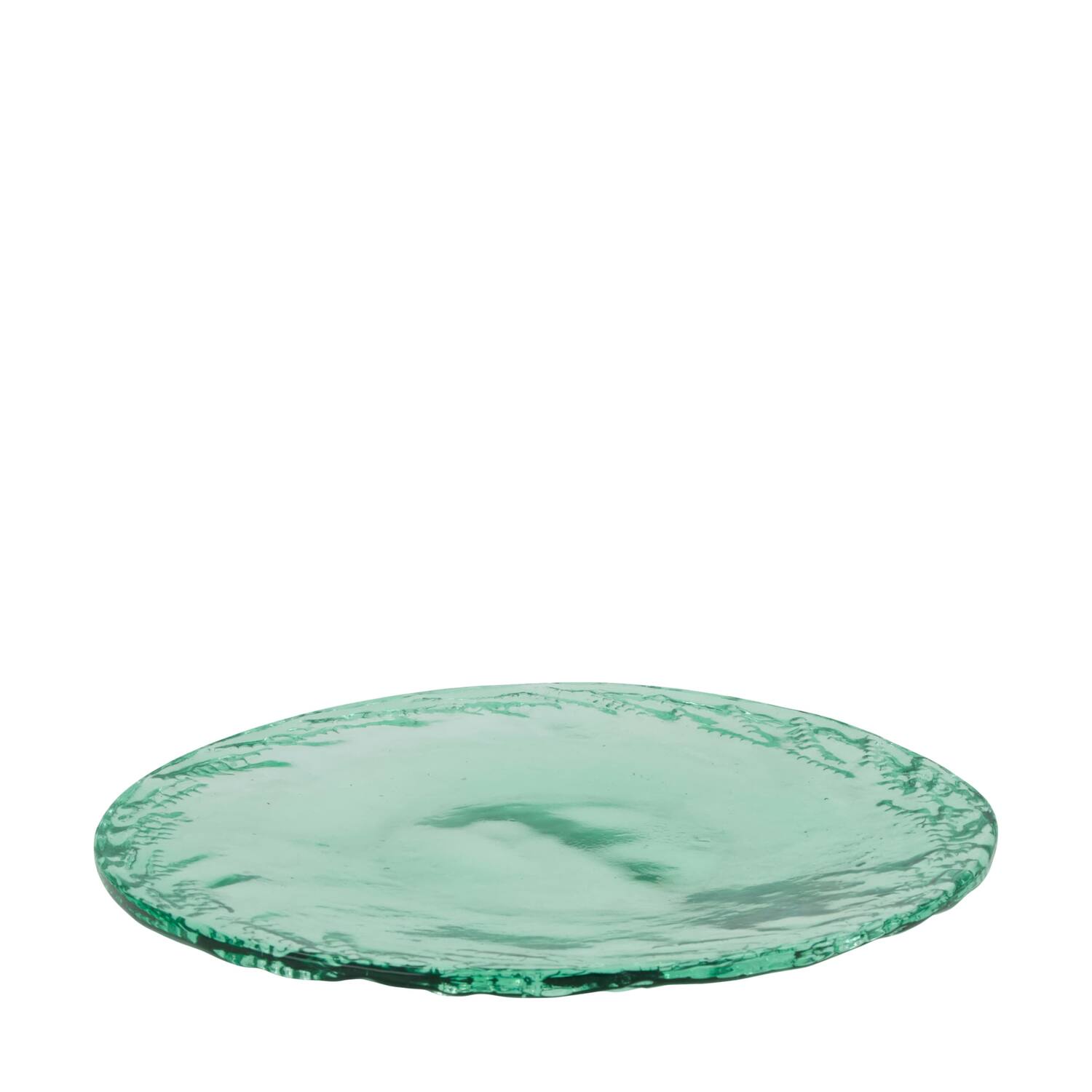 Plate round recycled glass 38.5x38.5x2.5cm - Transparent