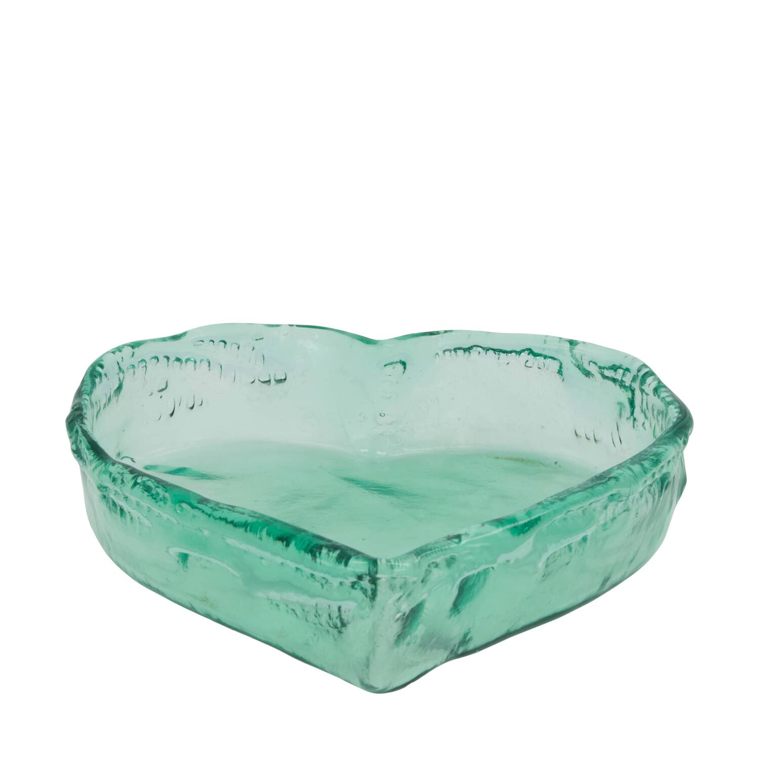 Bowl heart recycled glass 26x26x6cm - Transparent