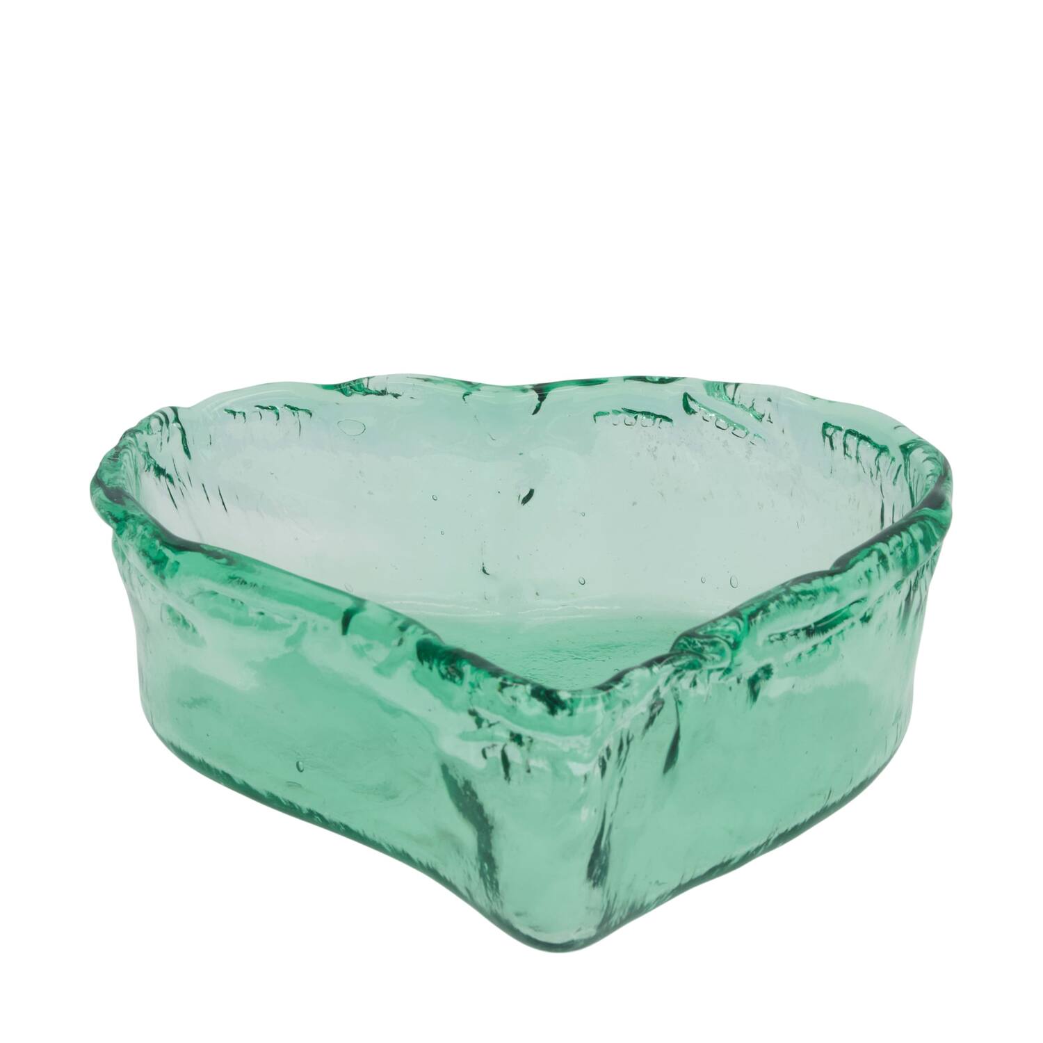 Bowl heart recycled glass 29x28x10cm - Transparent