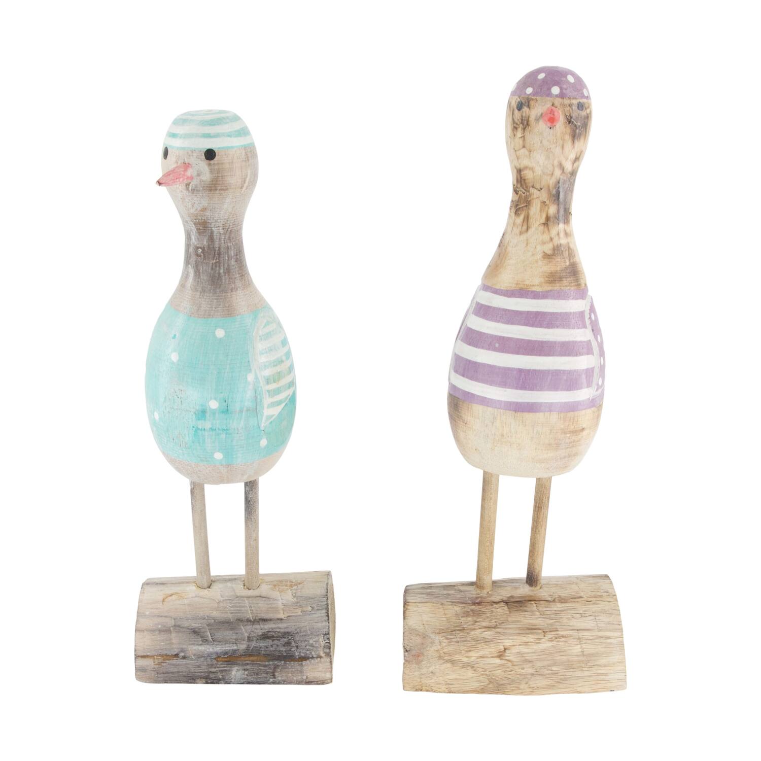 Figurine bird albizia wood 14.5x10x39cm A/2