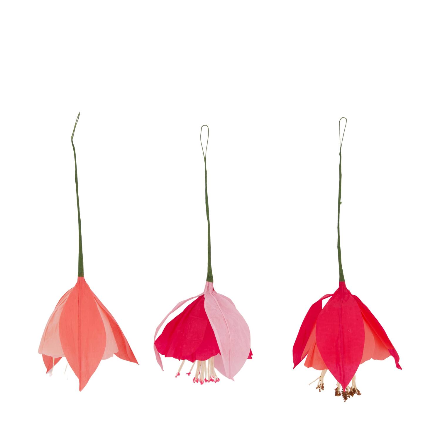 Flower paper with hanger 18x18x33cm C3 - Pink