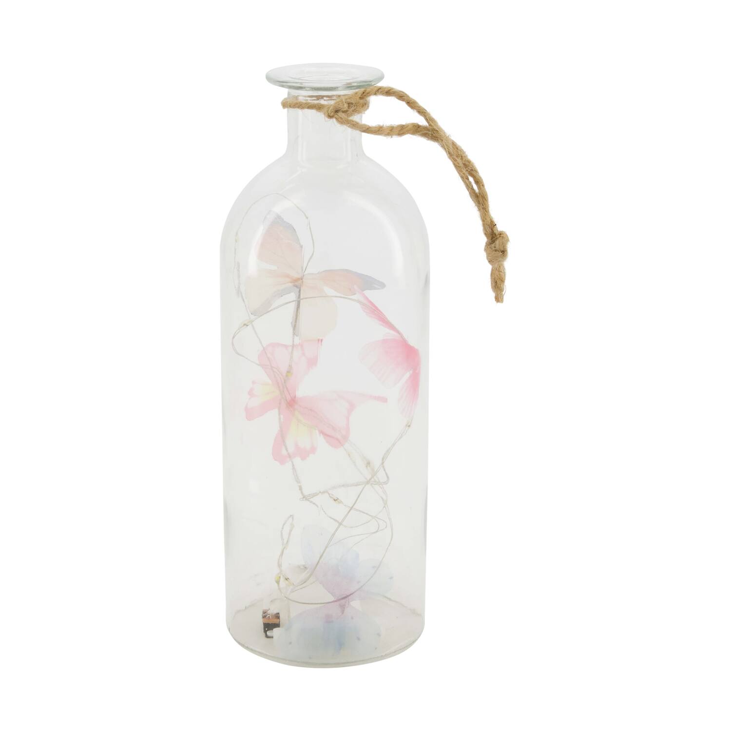 Bottle with led glass with hanger 7x7x19cm