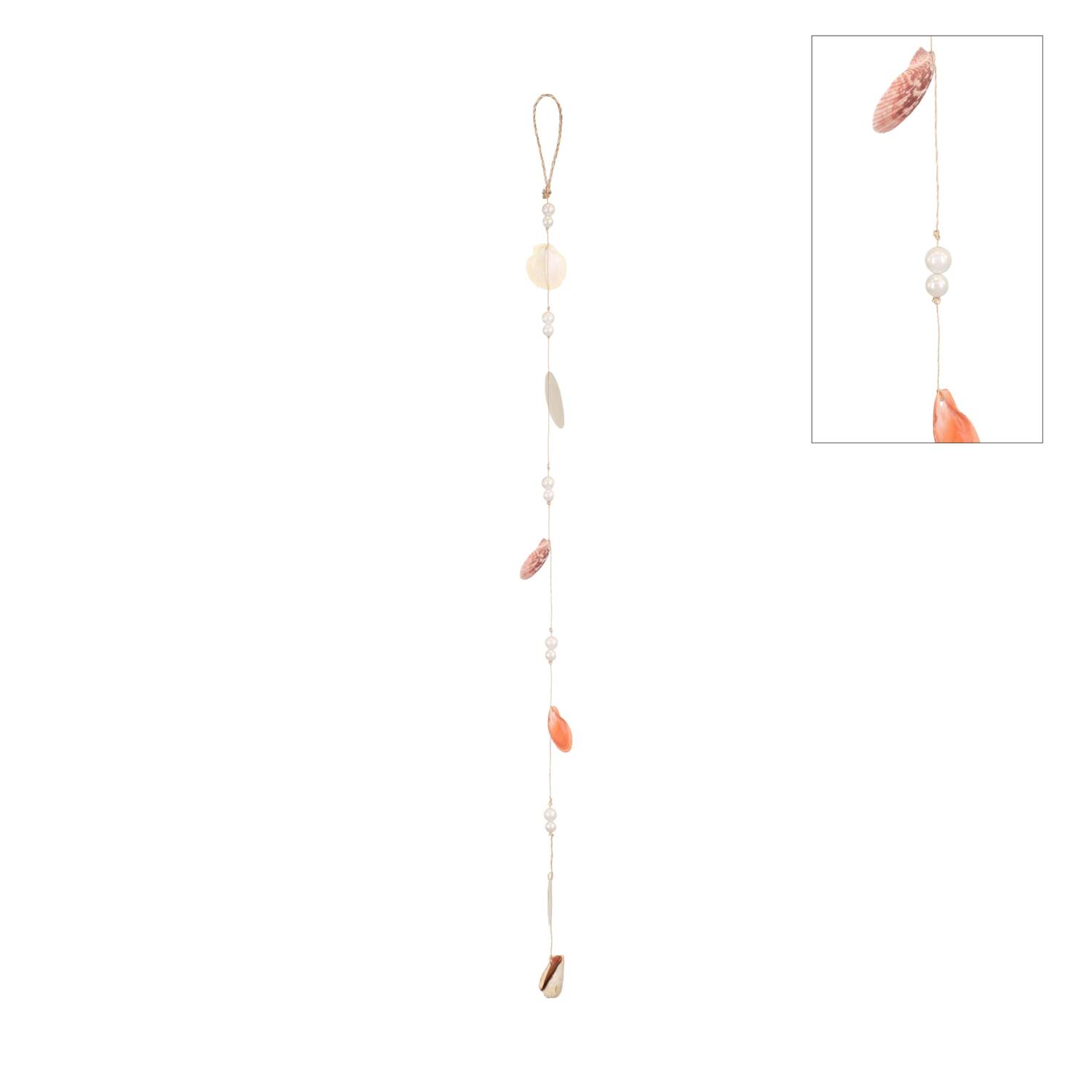 Garland shells with pearl beads nature 8x4x100cm