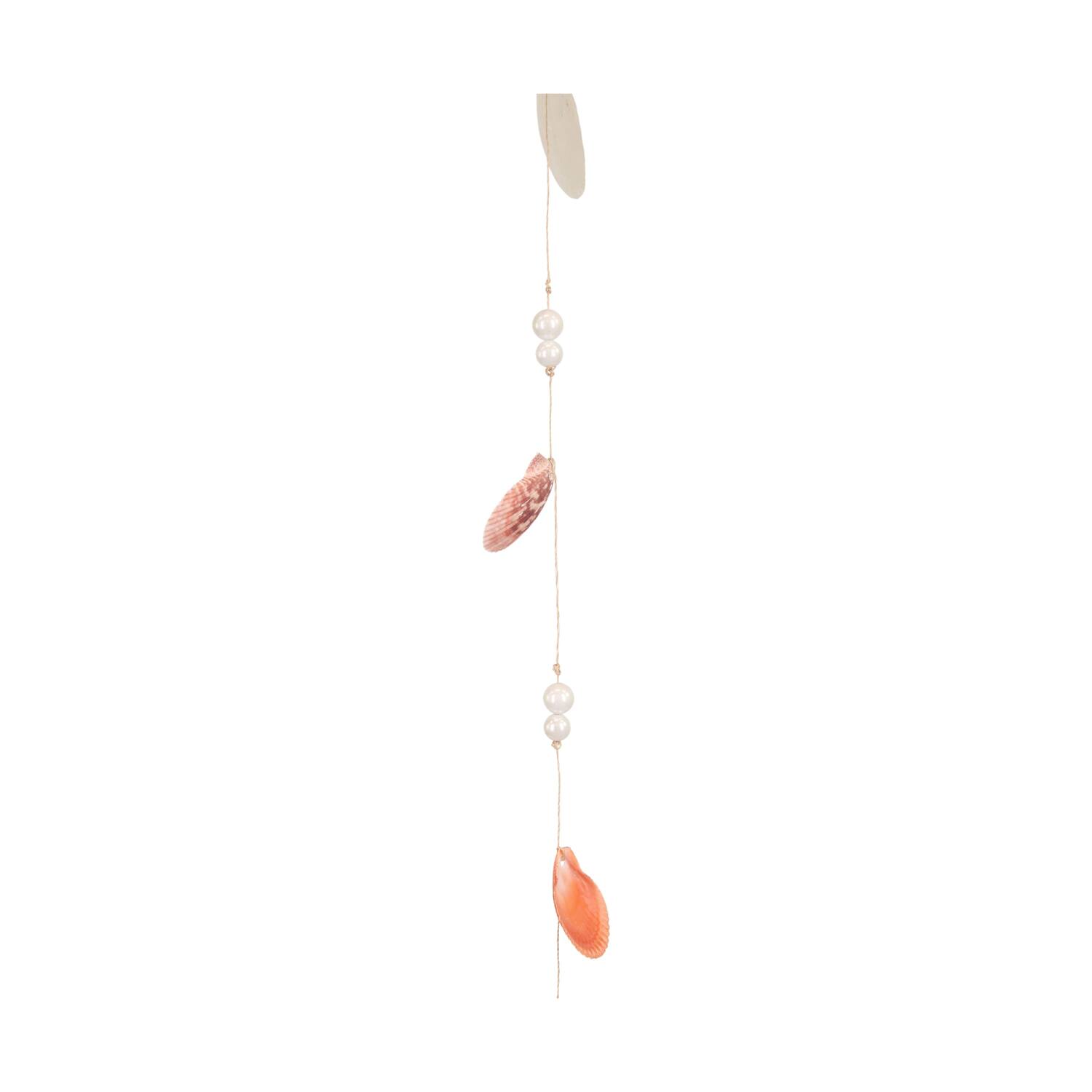 Garland shells with pearl beads nature 8x4x100cm