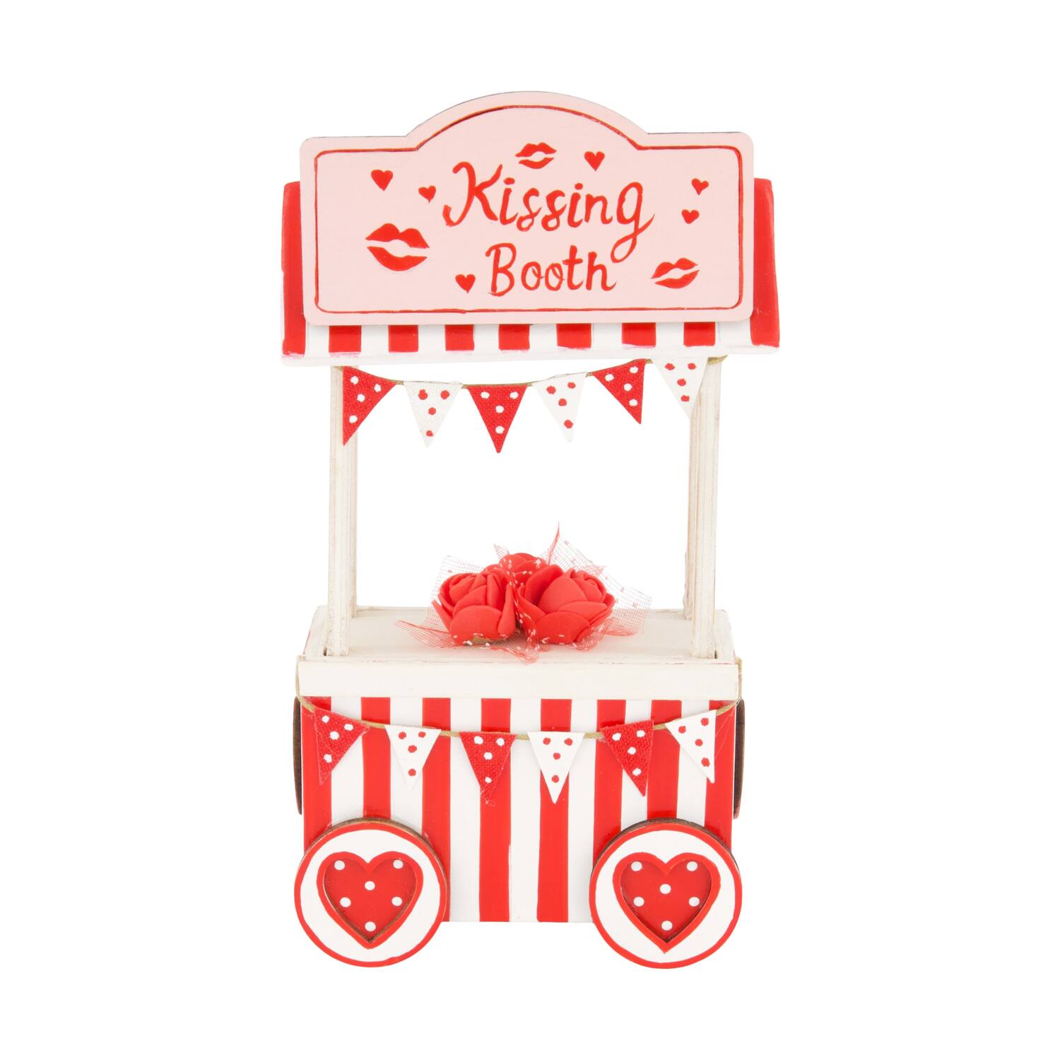 Figurine kissing booth pine wood 10.5x6.5x19cm