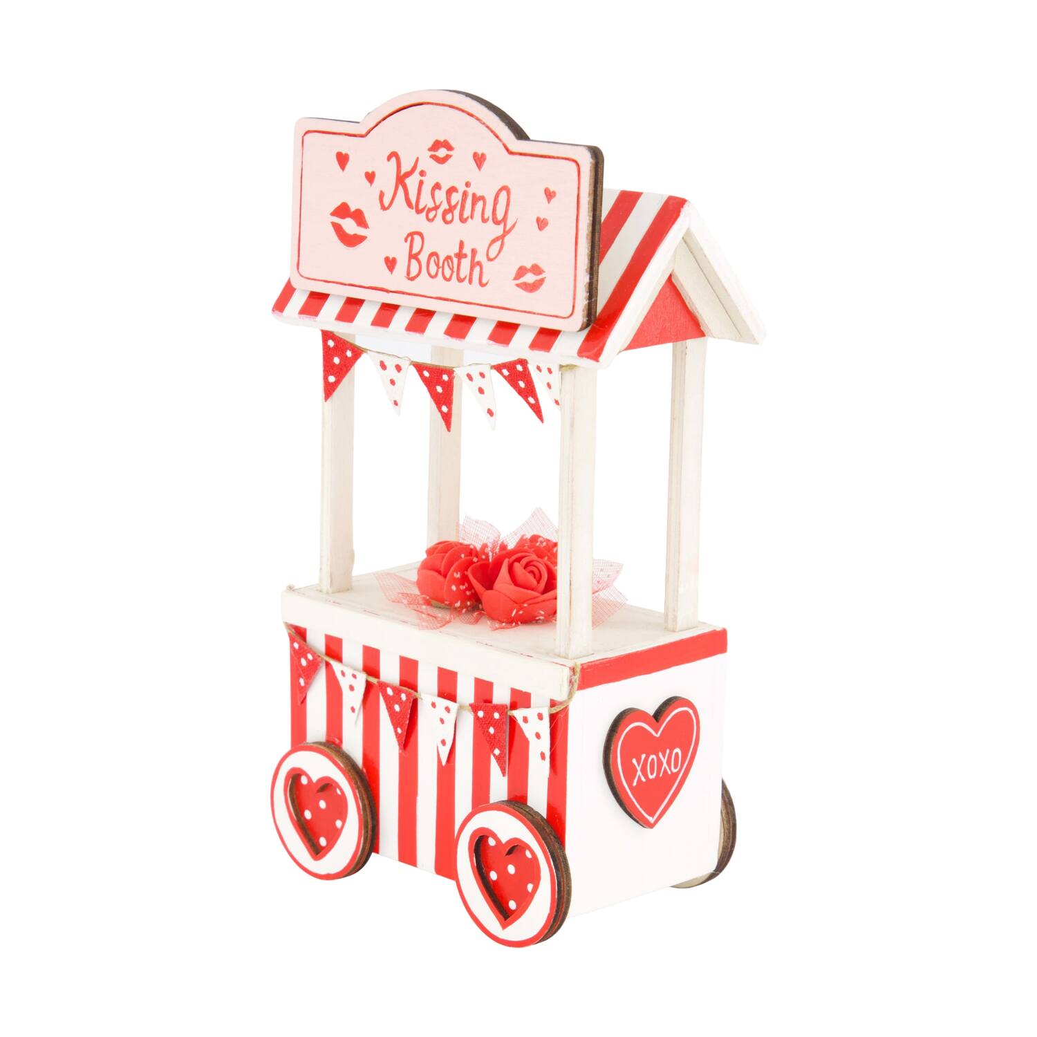 Figurine kissing booth pine wood 10.5x6.5x19cm
