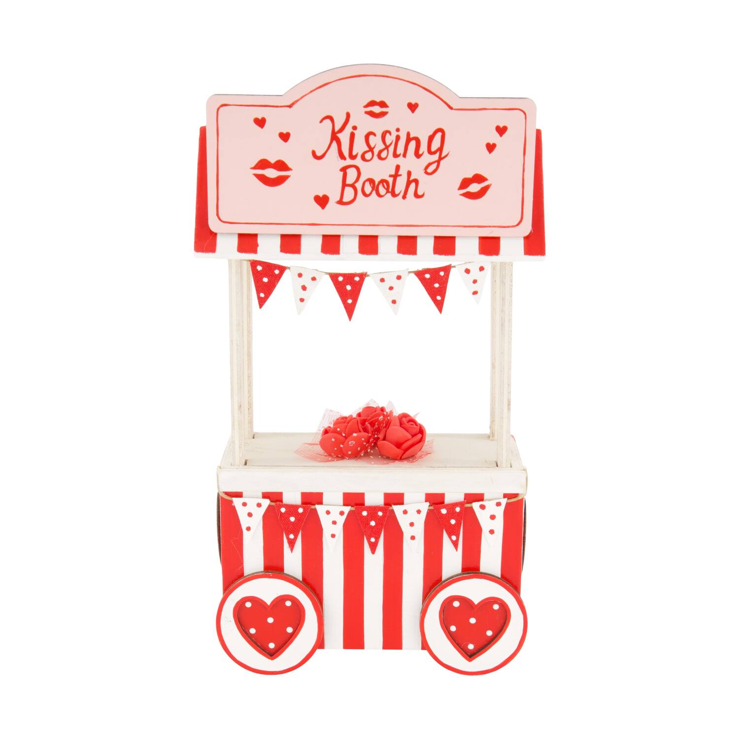 Figurine kissing booth pine wood 13.5x7.7x25cm