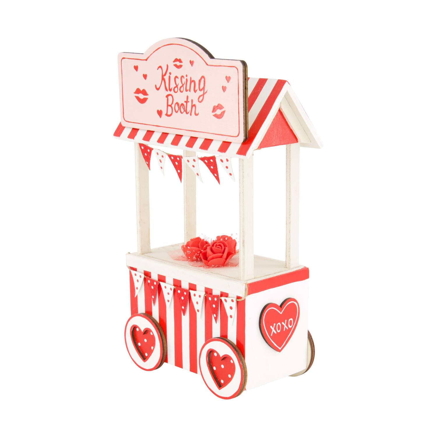Figurine kissing booth pine wood 13.5x7.7x25cm