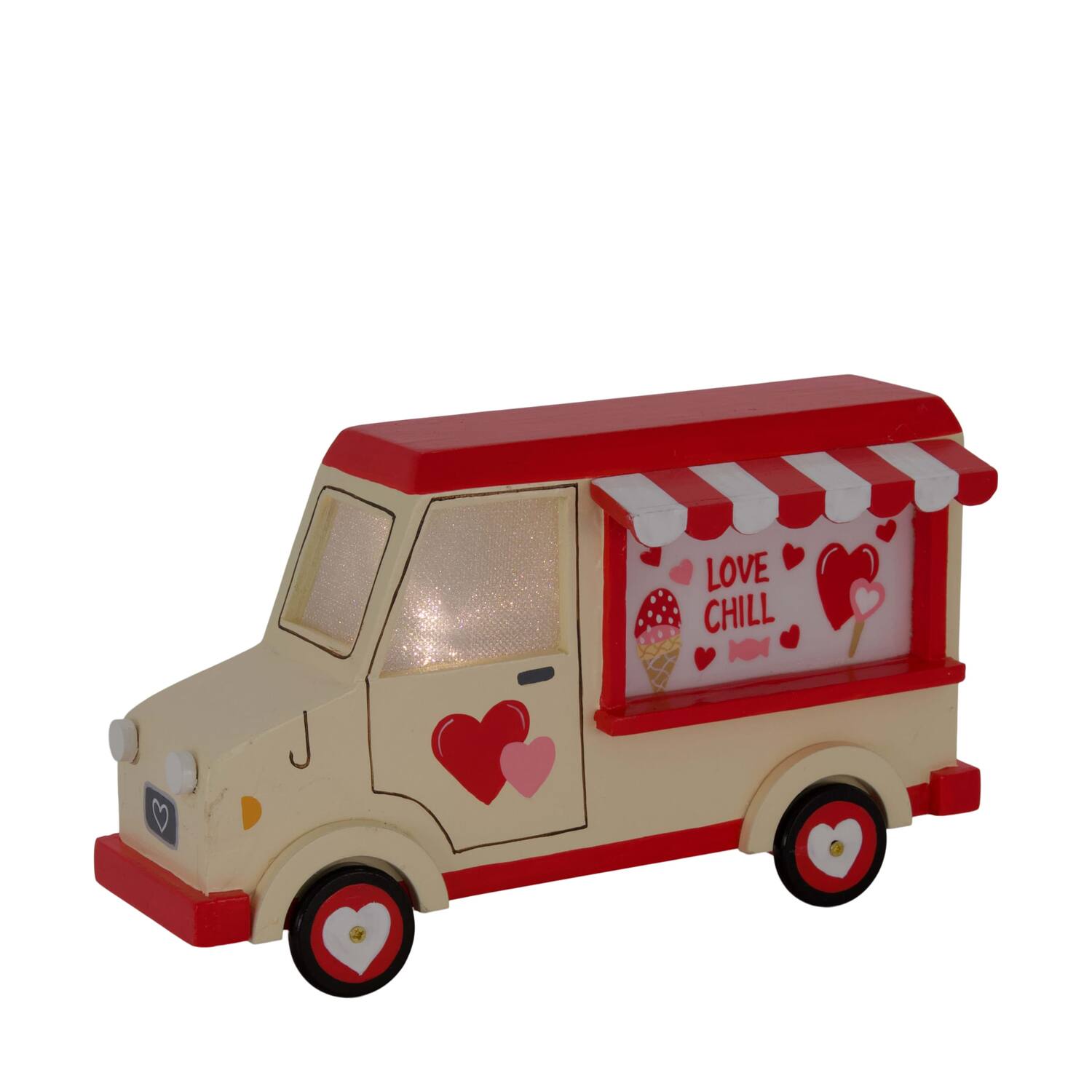 Figurine love truck pine wood 21.3x8x12.5cm