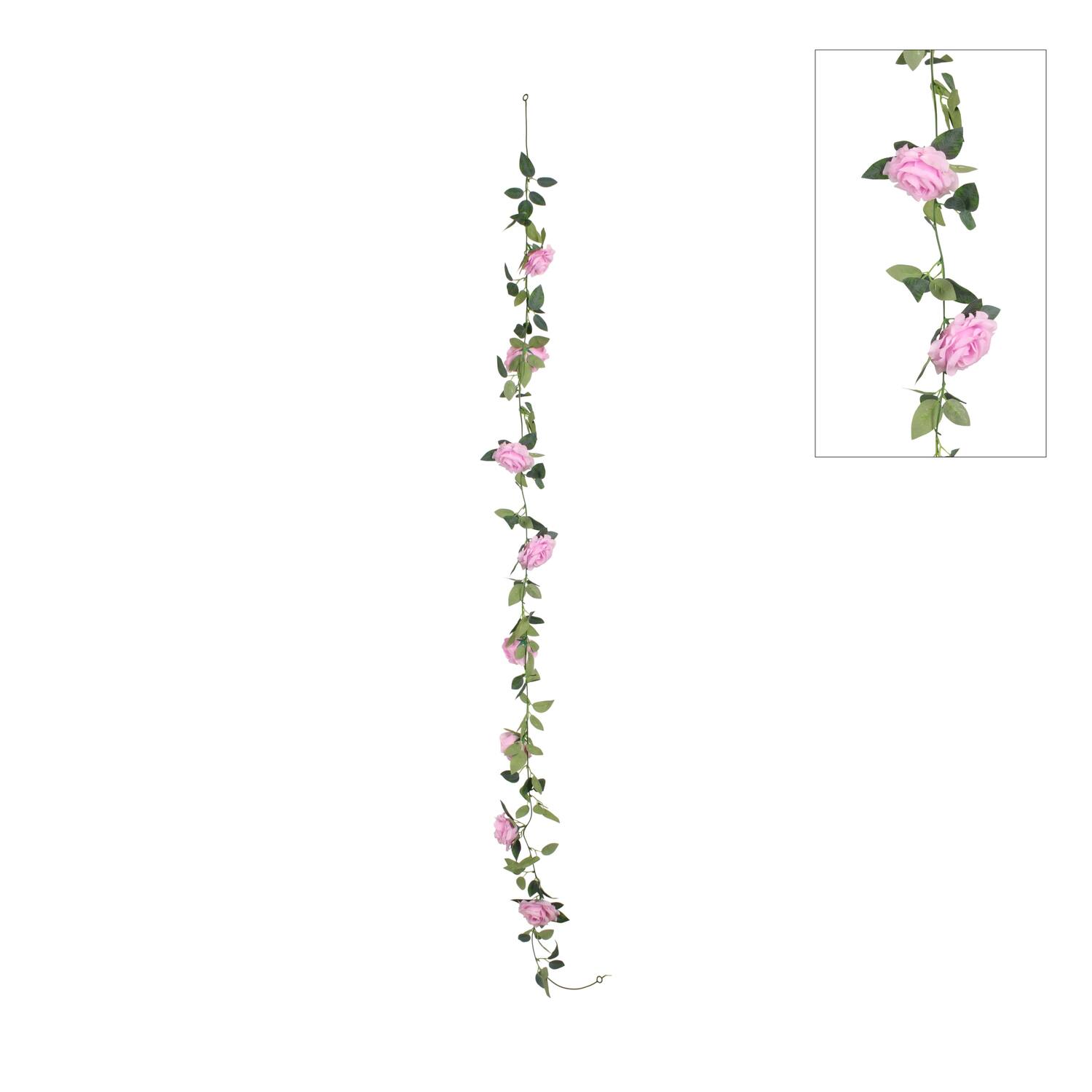 Garland rose artificial 8x5x200cm - Purple