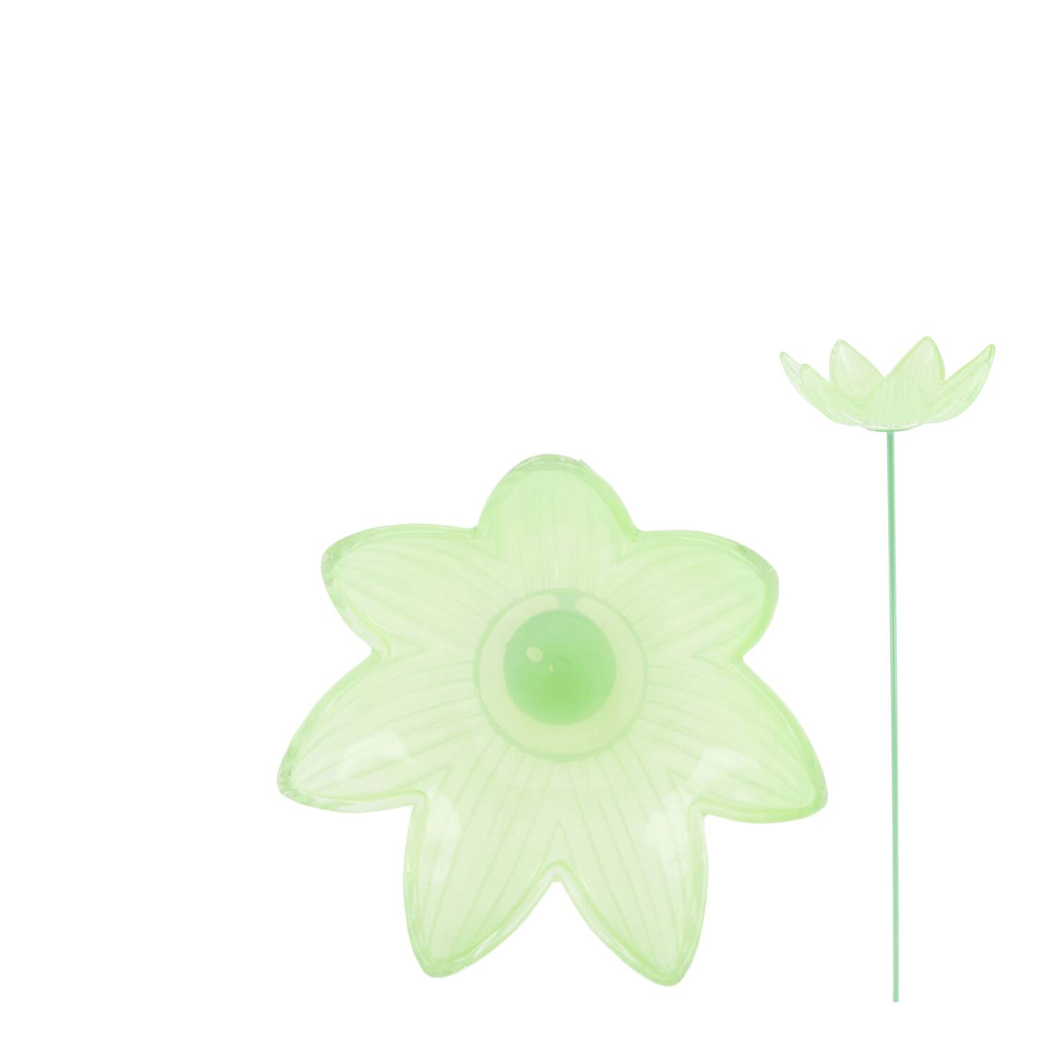 Flower glass on stick 11x11x45cm