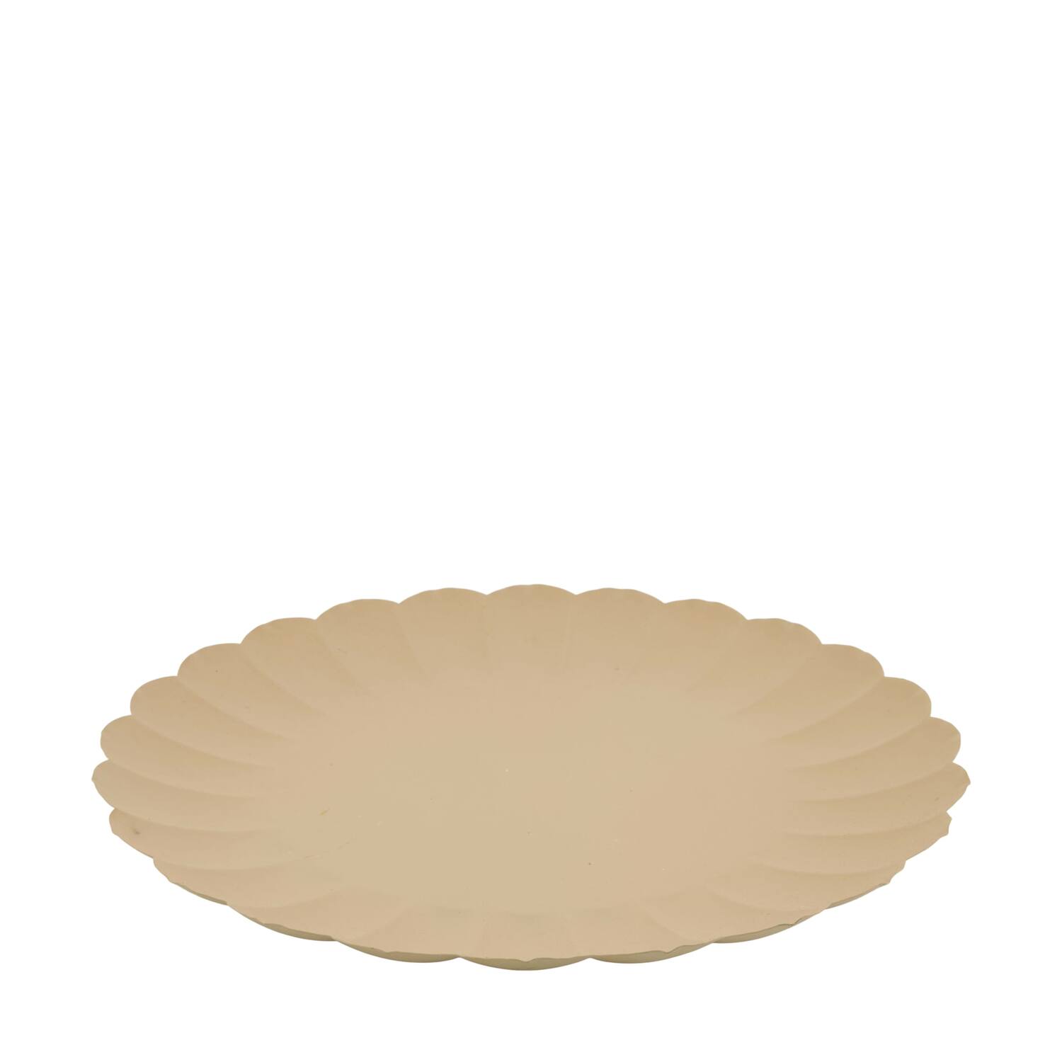 Tray round metal 38.5x3x38.5cm - Brown
