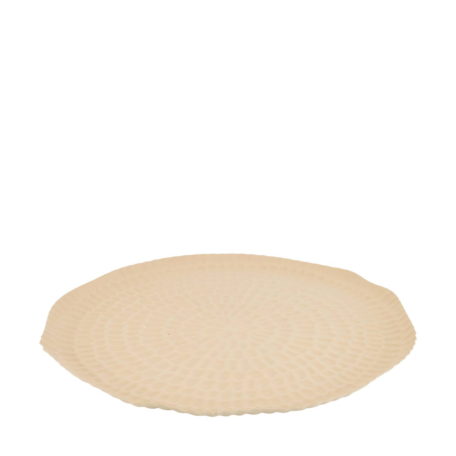 Tray round metal 38x2x38cm - Cream
