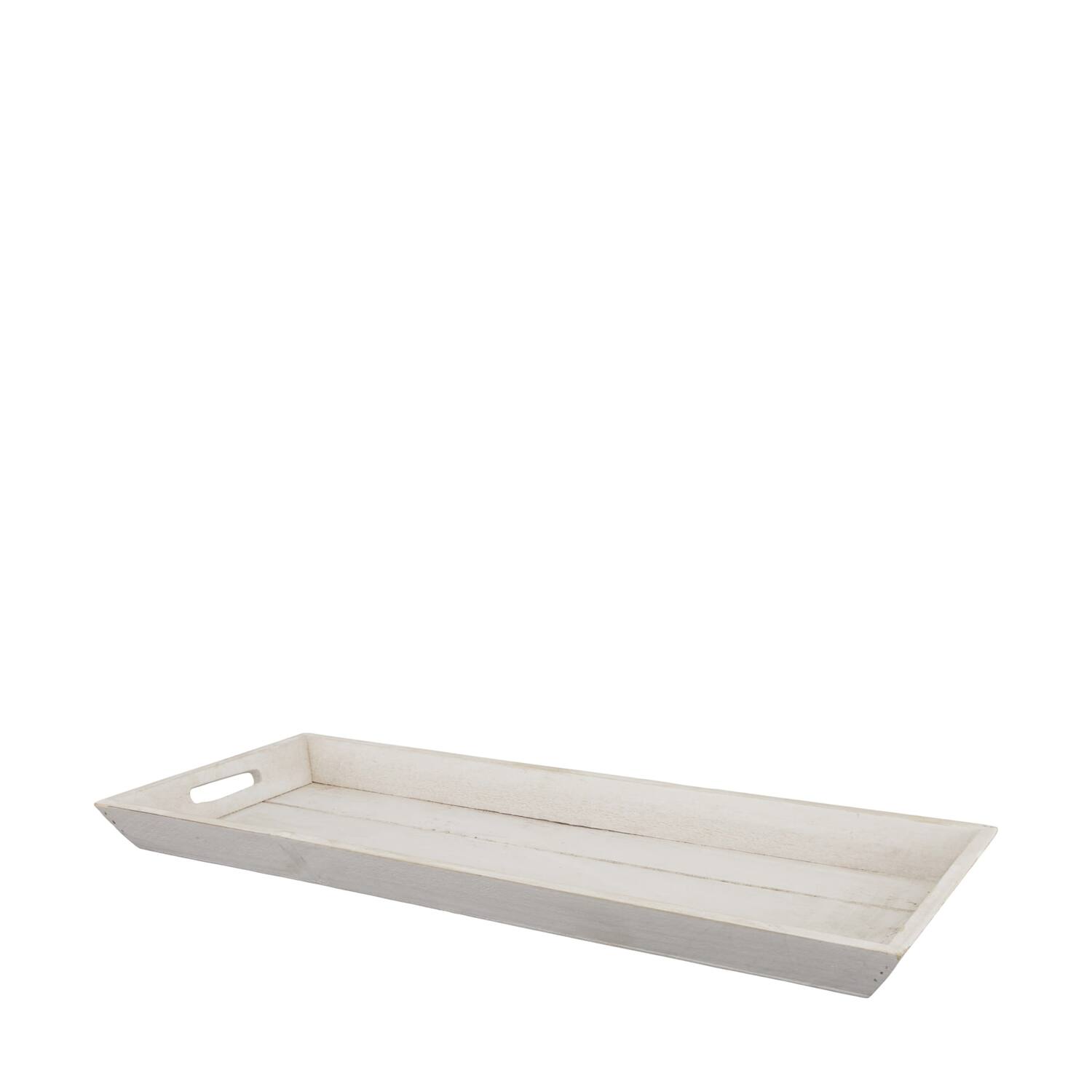 Tray rectangular fir wood with handle 48x20x3.5cm