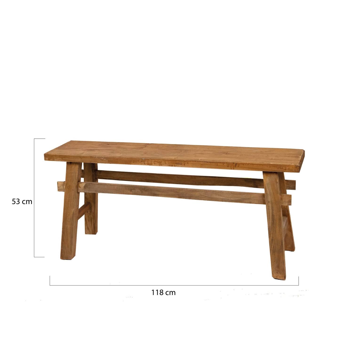 Banc Michael - 118x27x53cm - Naturel