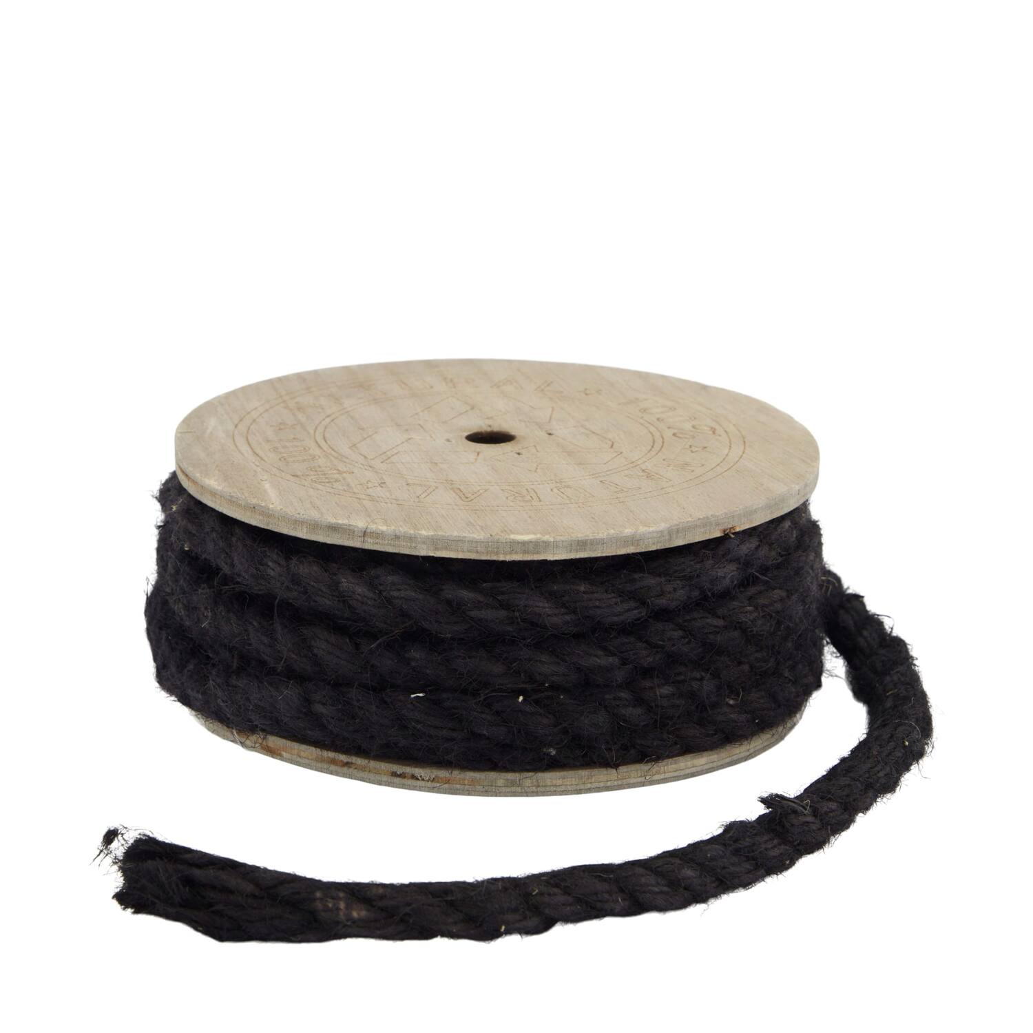 Tissu de jute corde en rouleau - 700x1x6,5cm - Noir