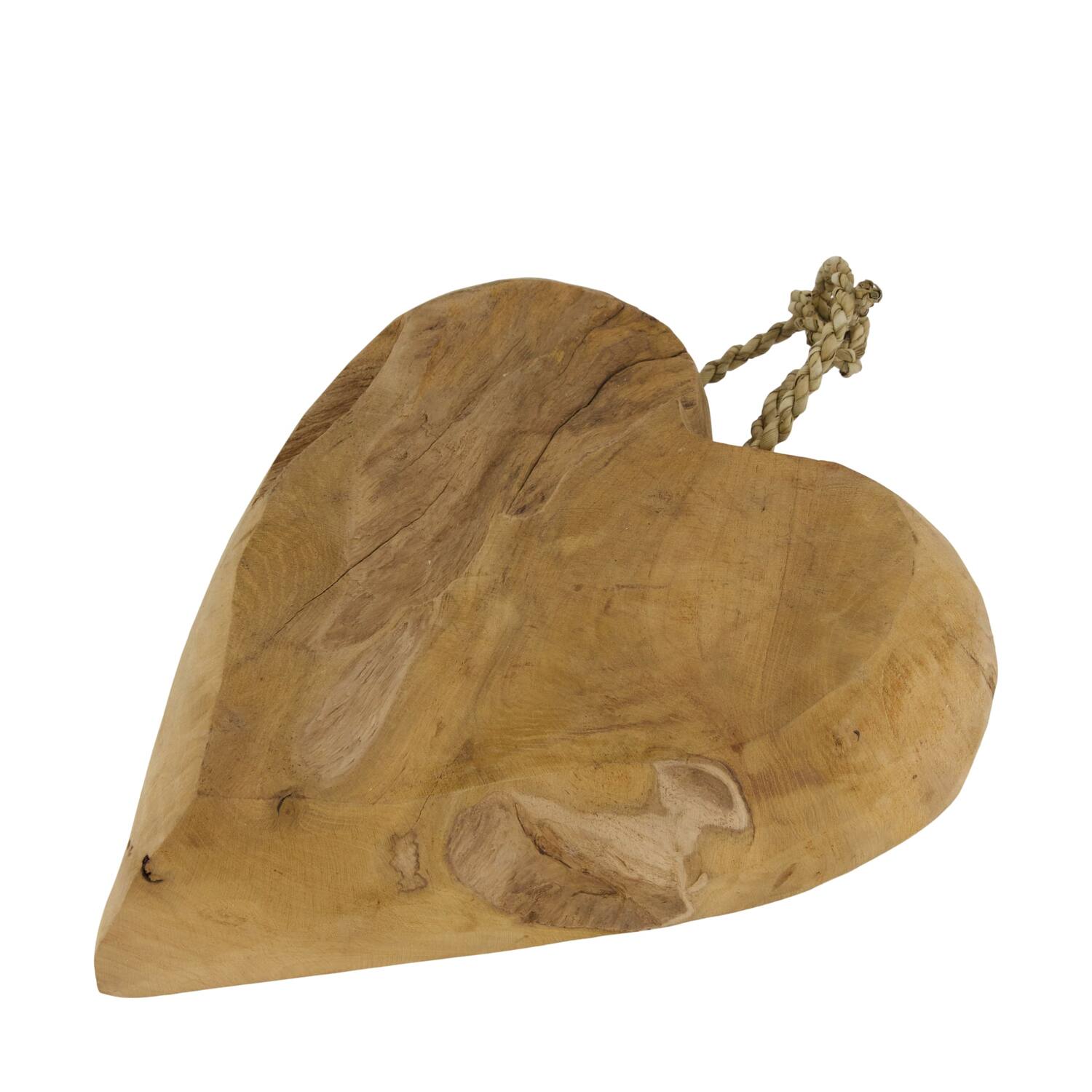 Hanger heart teak wood 30x10x33cm