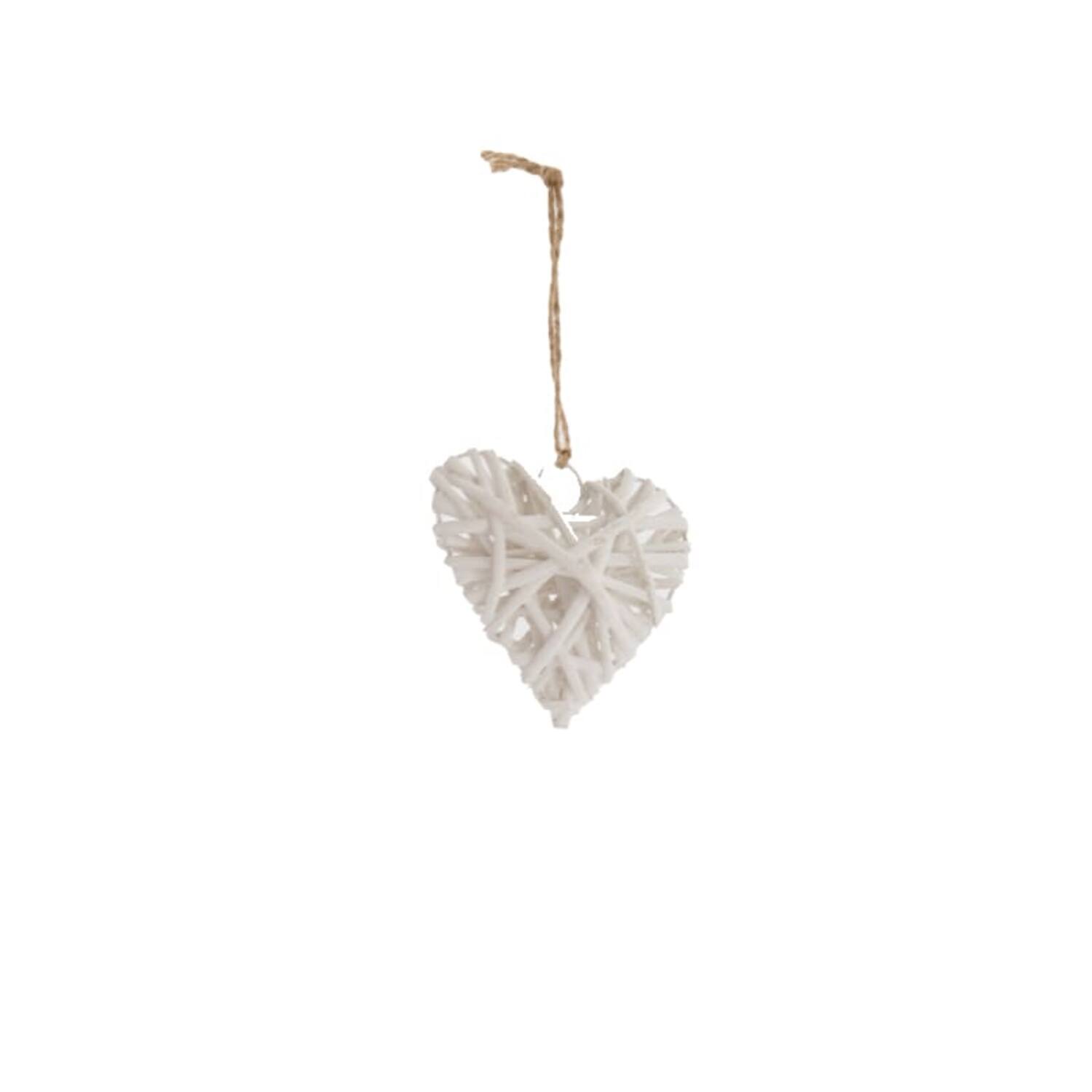 Willow heart 10cm - White