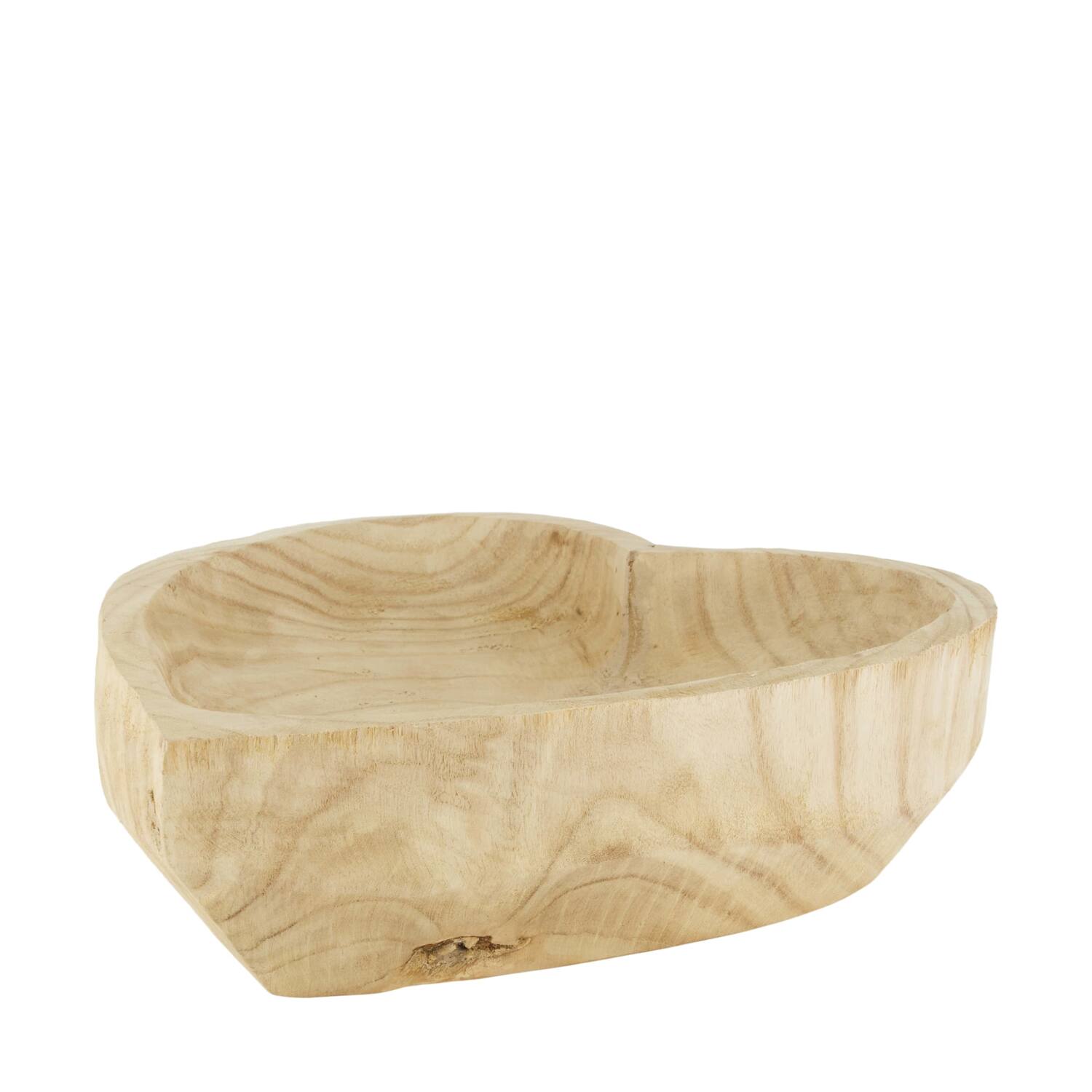 Tray heart paulownia wood 36x31x9cm - Natural